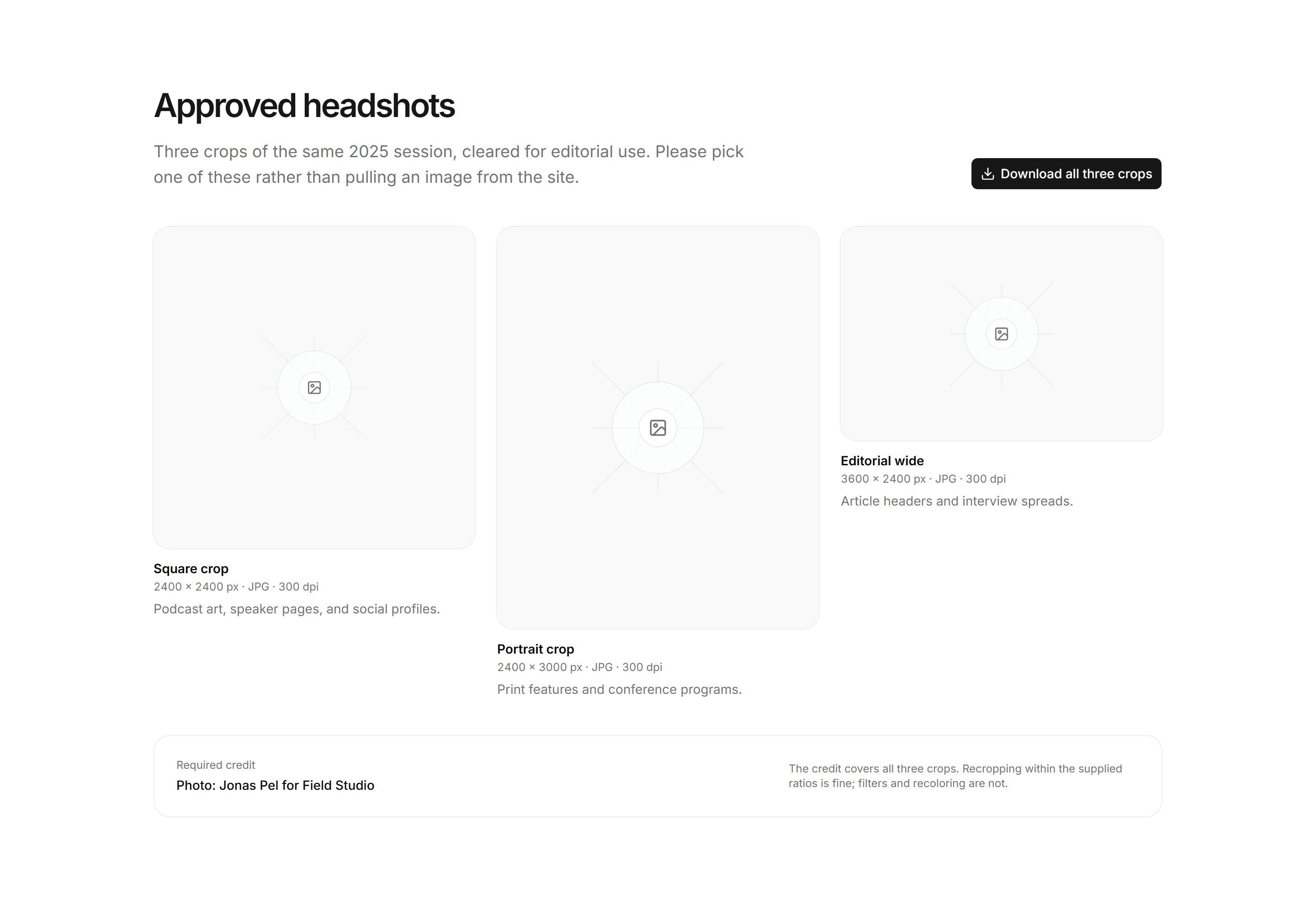 Portfolio Press Kit: Headshot Gallery