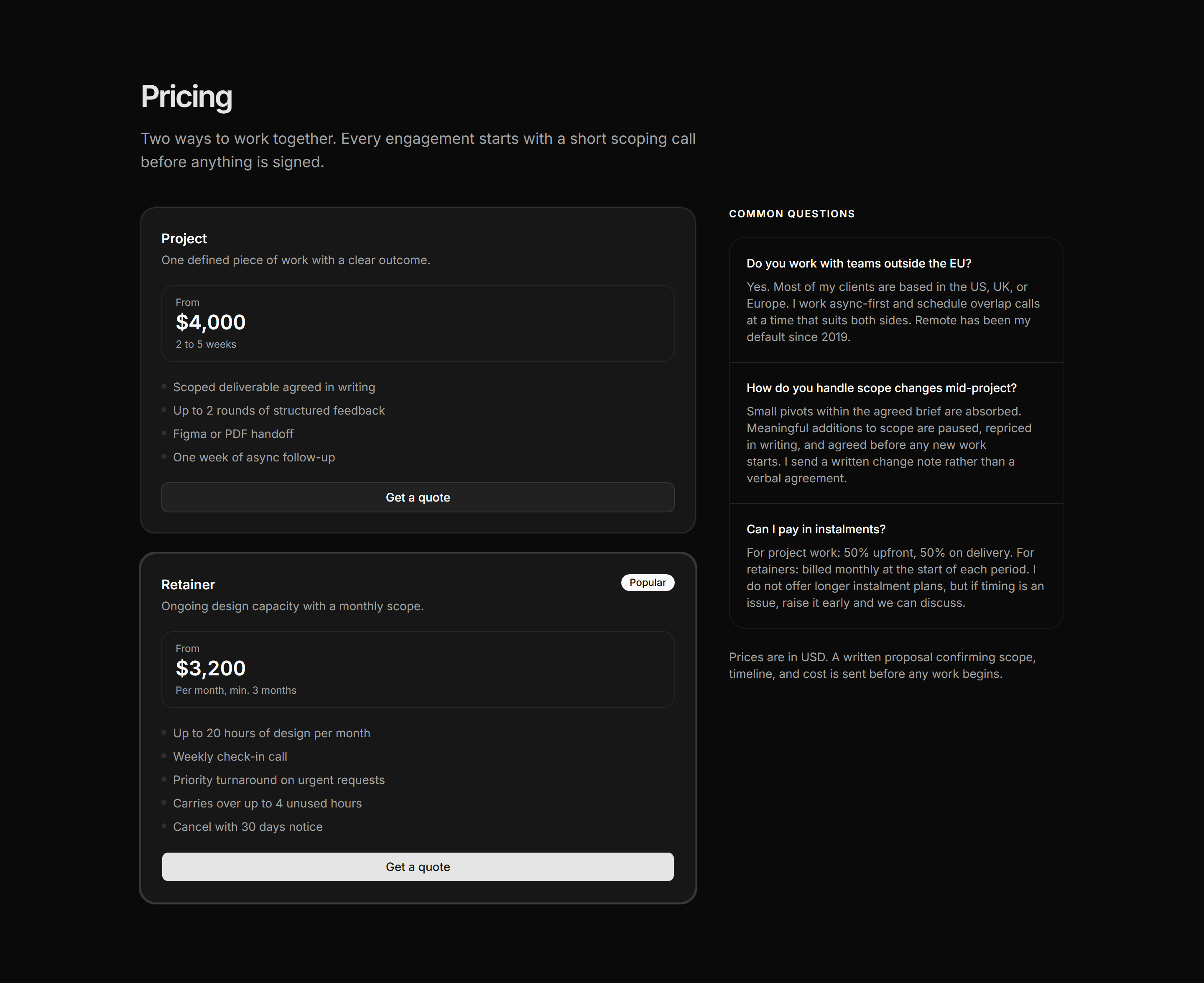 Portfolio Pricing: Pricing With Faq