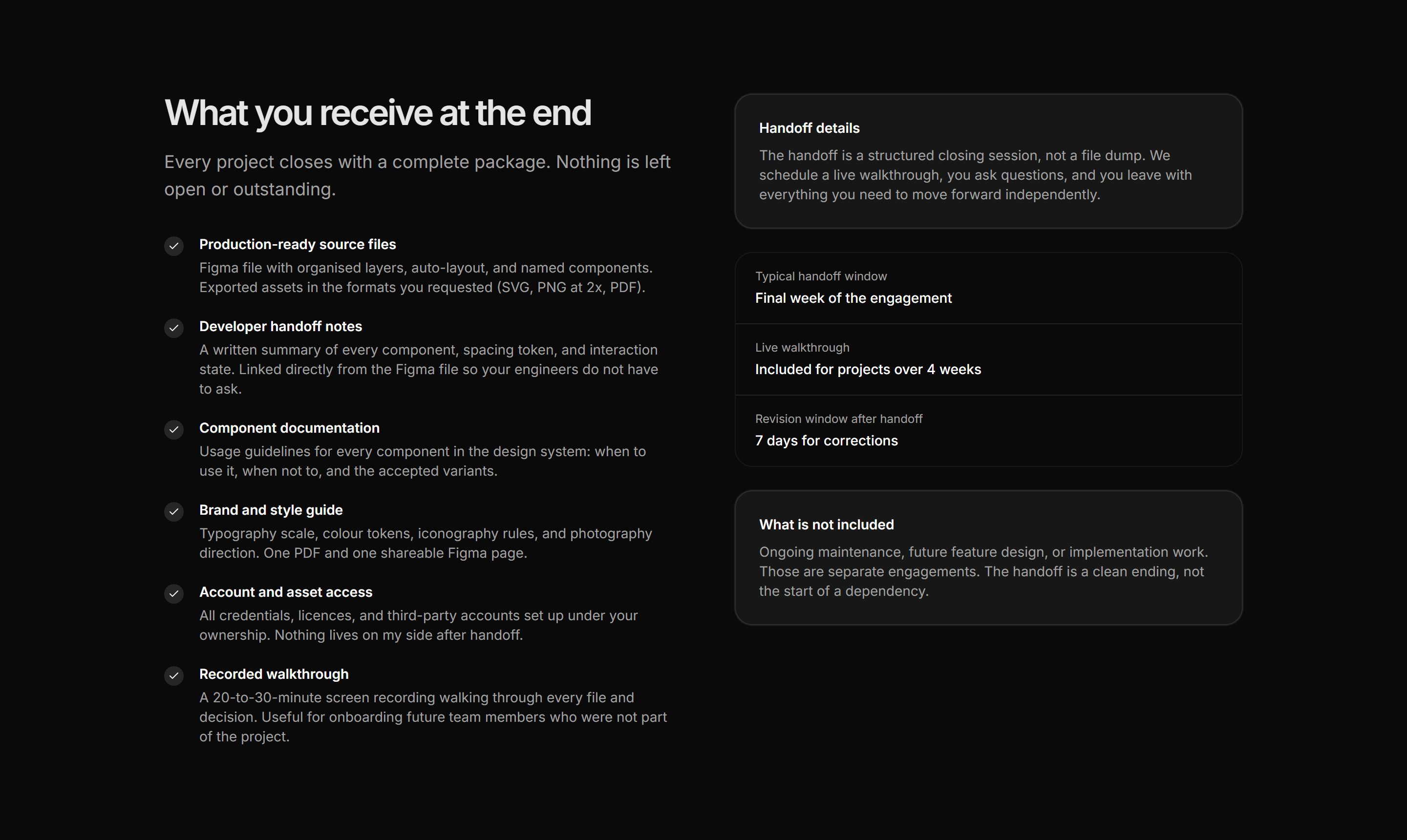 Portfolio Process: Handoff Checklist