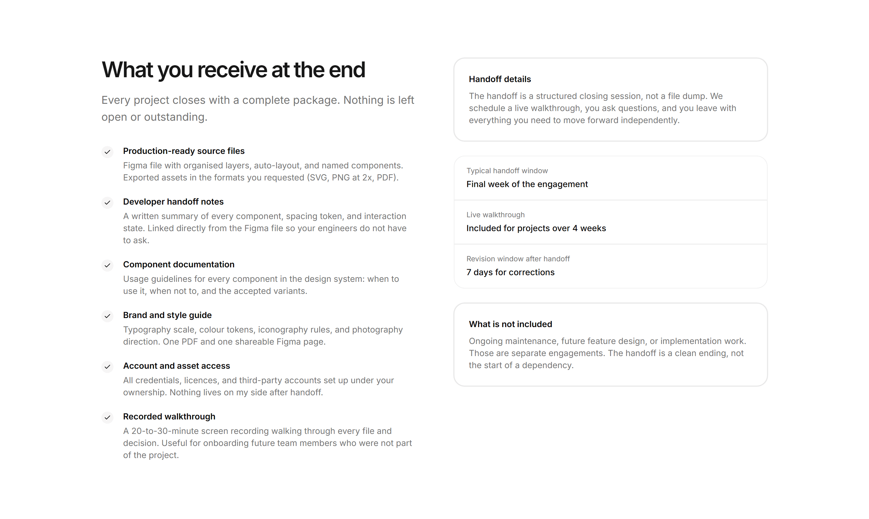 Portfolio Process: Handoff Checklist
