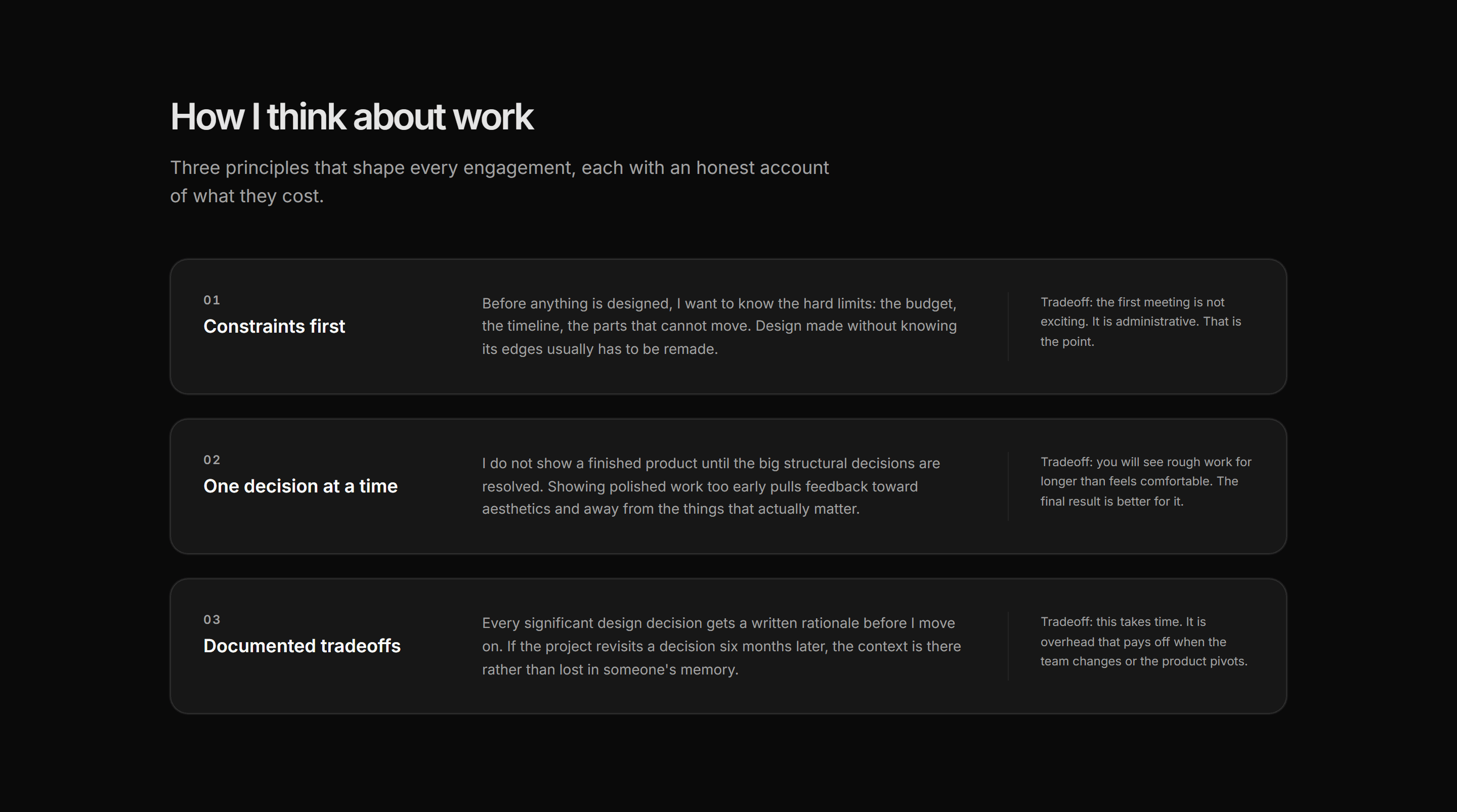 Portfolio Process: Principles Process