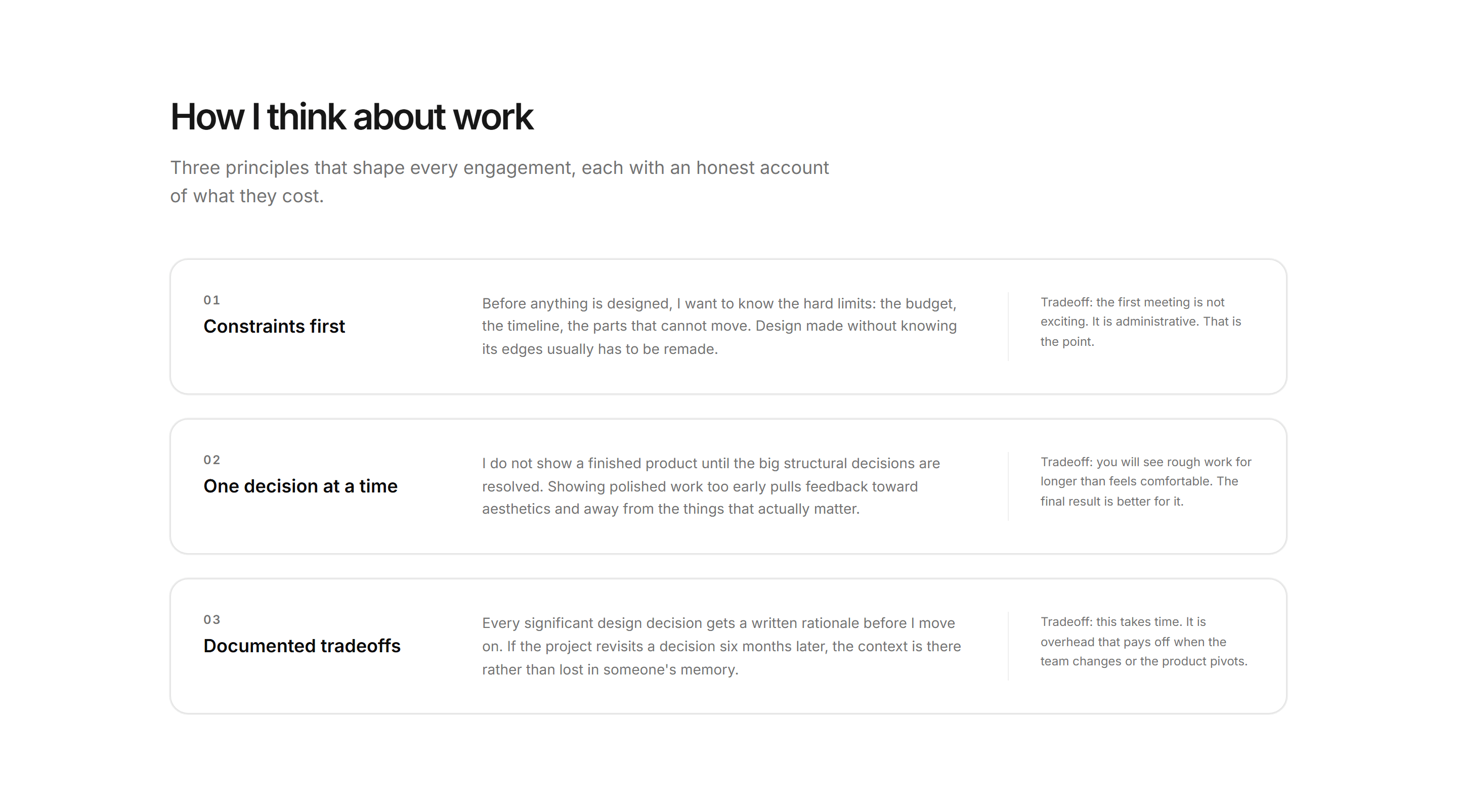 Portfolio Process: Principles Process