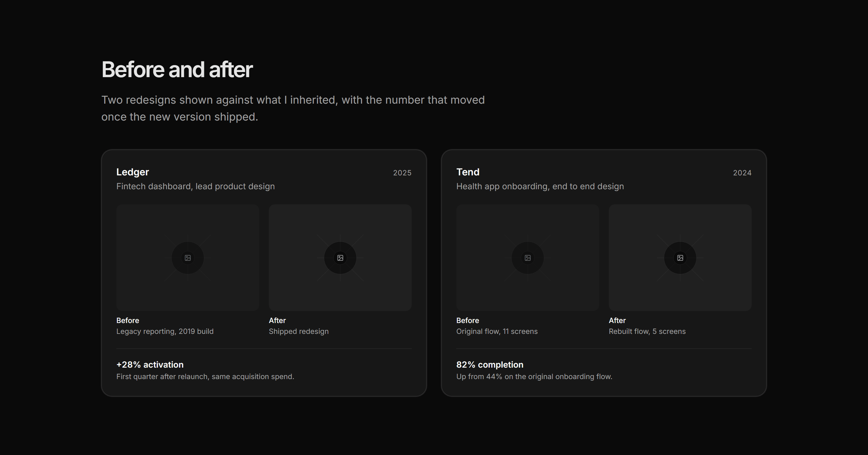 Portfolio Project Card: Before After Card