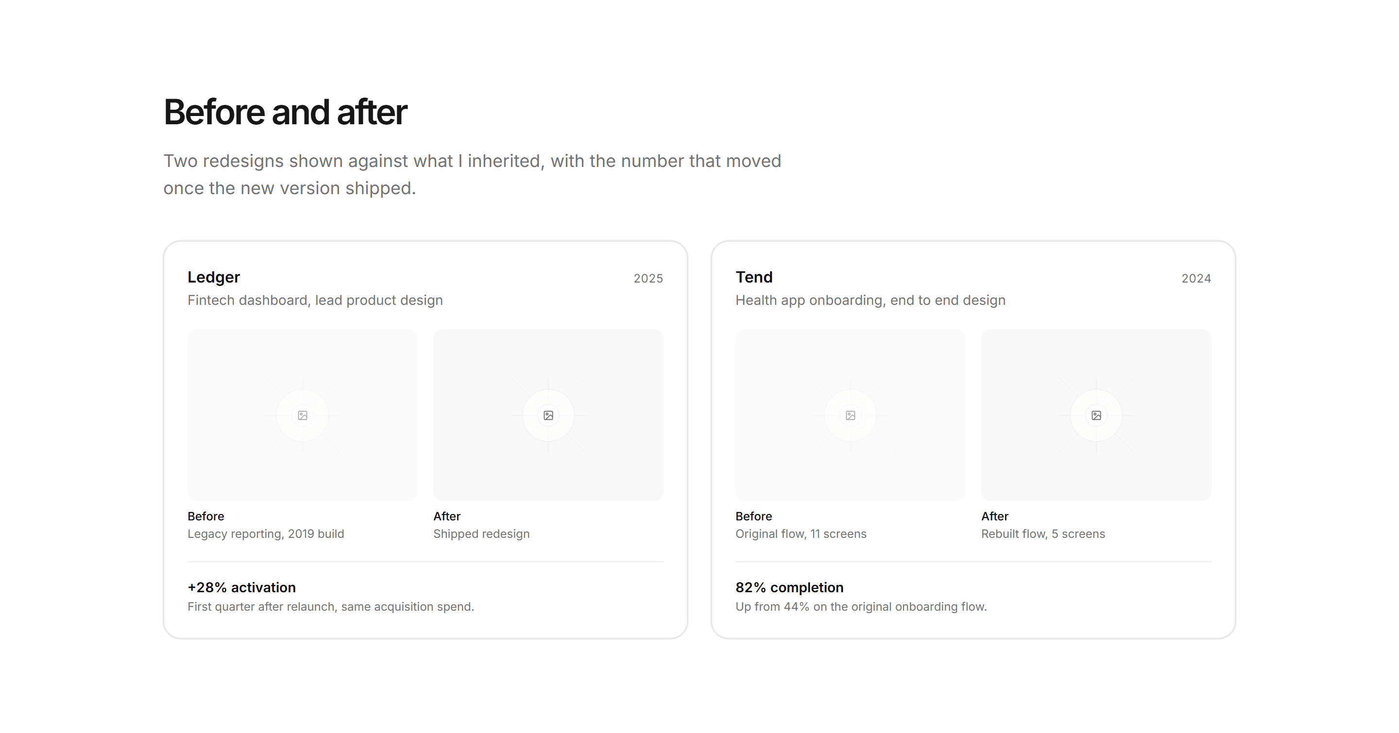 Portfolio Project Card: Before After Card