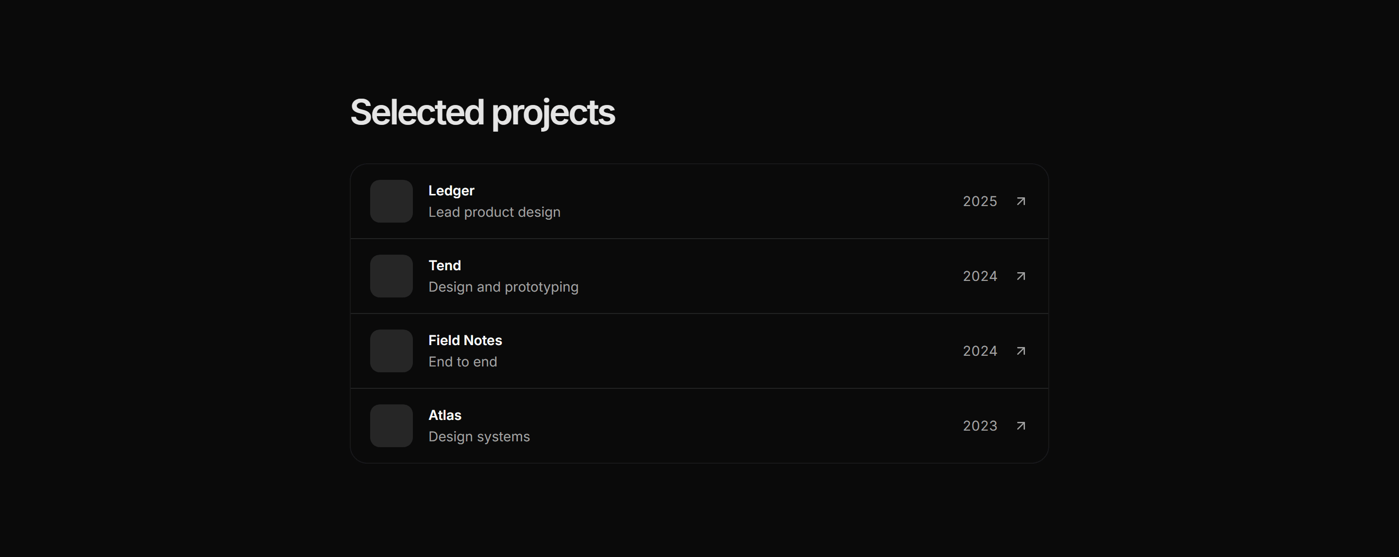 Portfolio Project Card: Minimal List Card