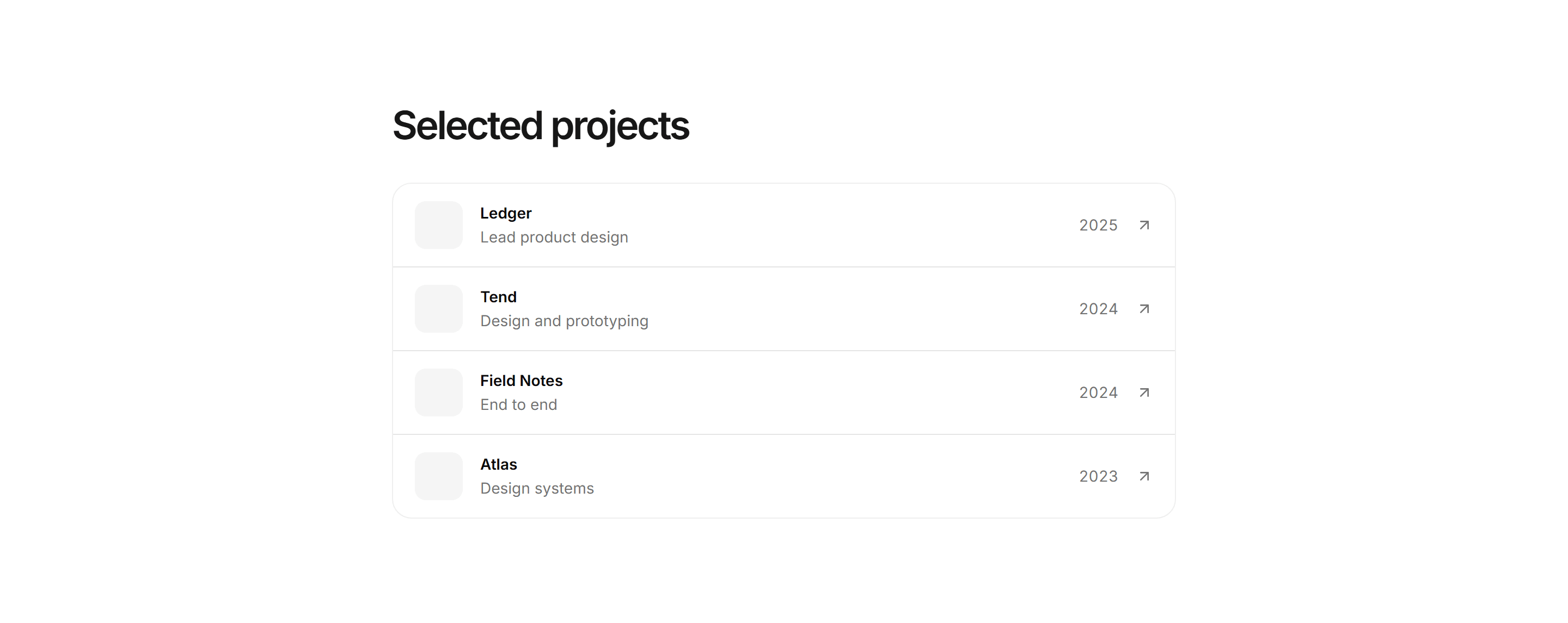 Portfolio Project Card: Minimal List Card