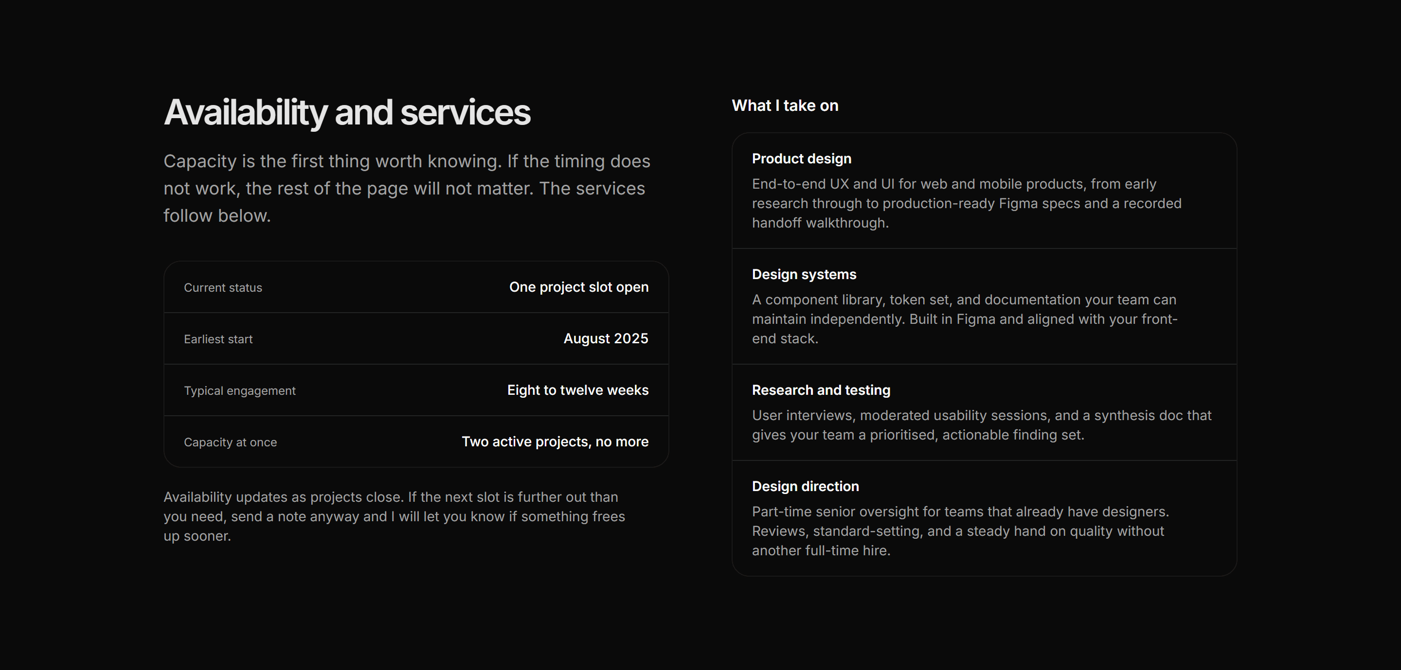 Portfolio Service: Availability Services
