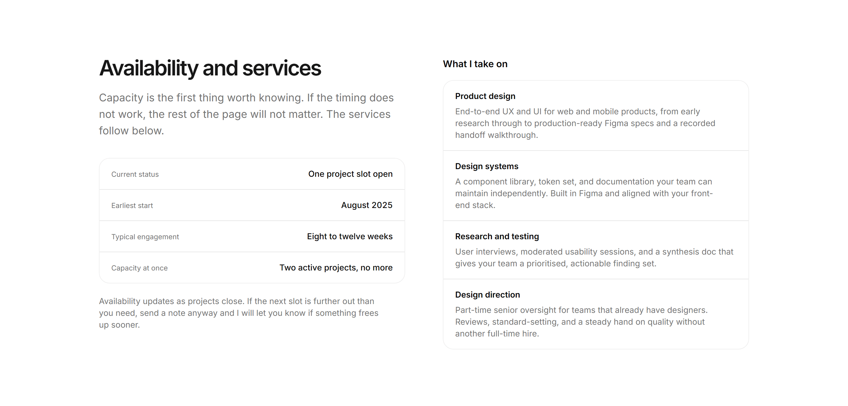 Portfolio Service: Availability Services
