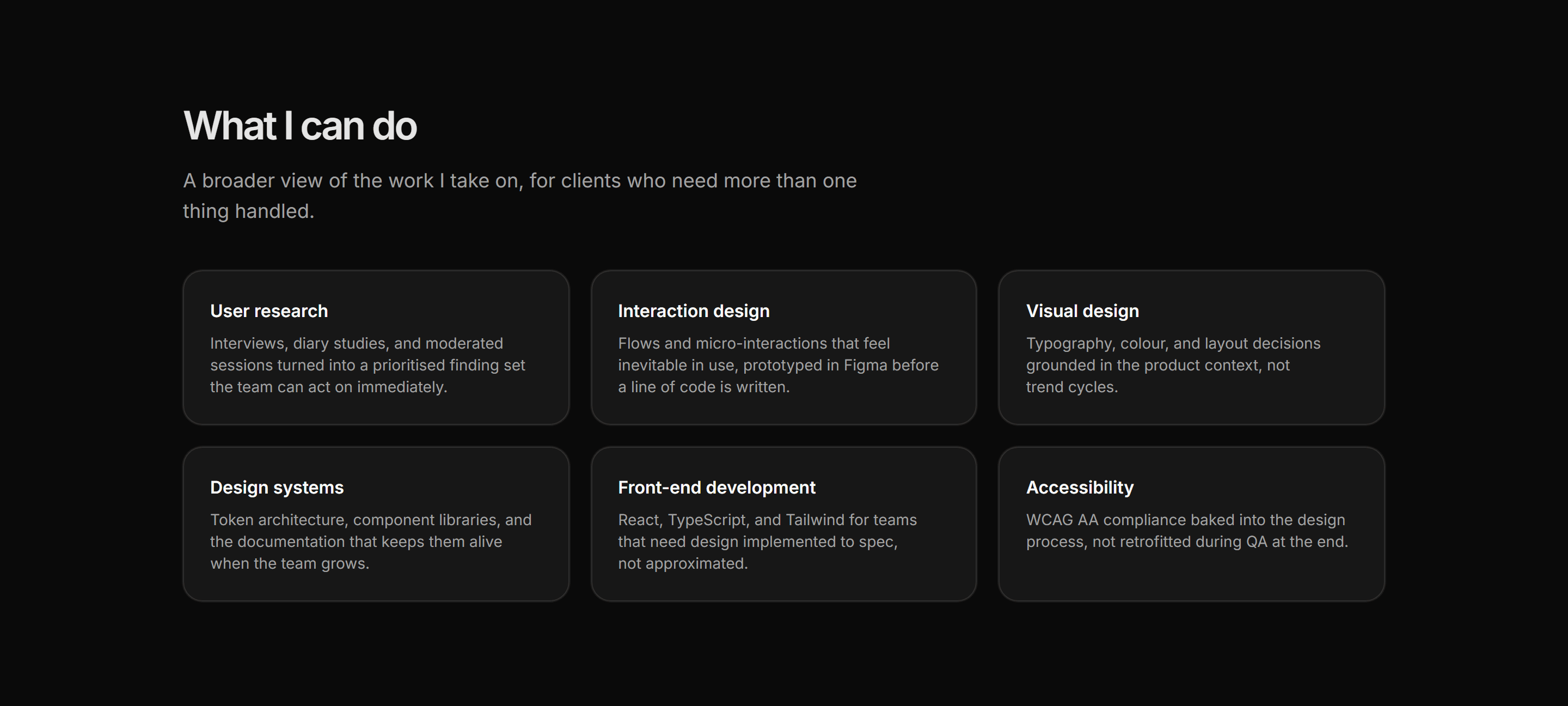Portfolio Service: Capabilities Grid