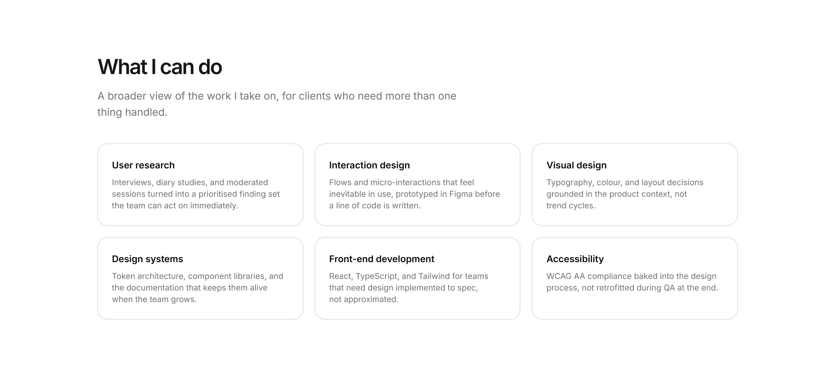 Portfolio Service: Capabilities Grid