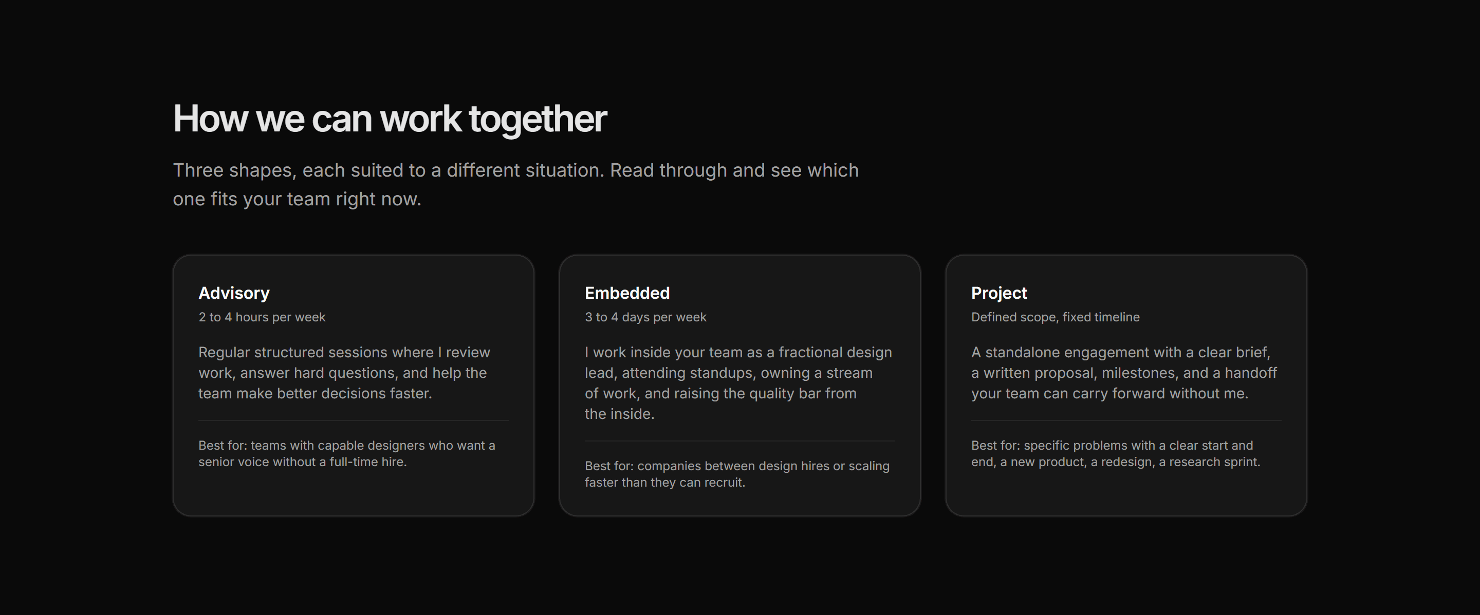 Portfolio Service: Engagement Types