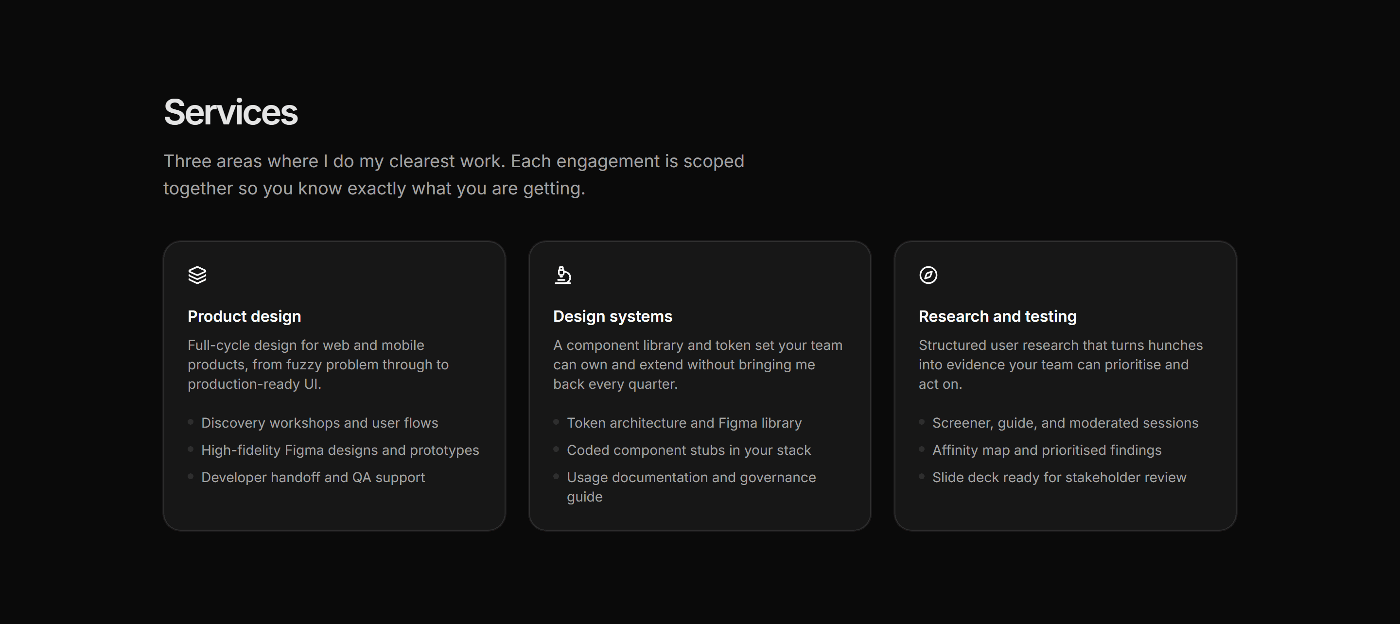 Portfolio Service: Service Cards