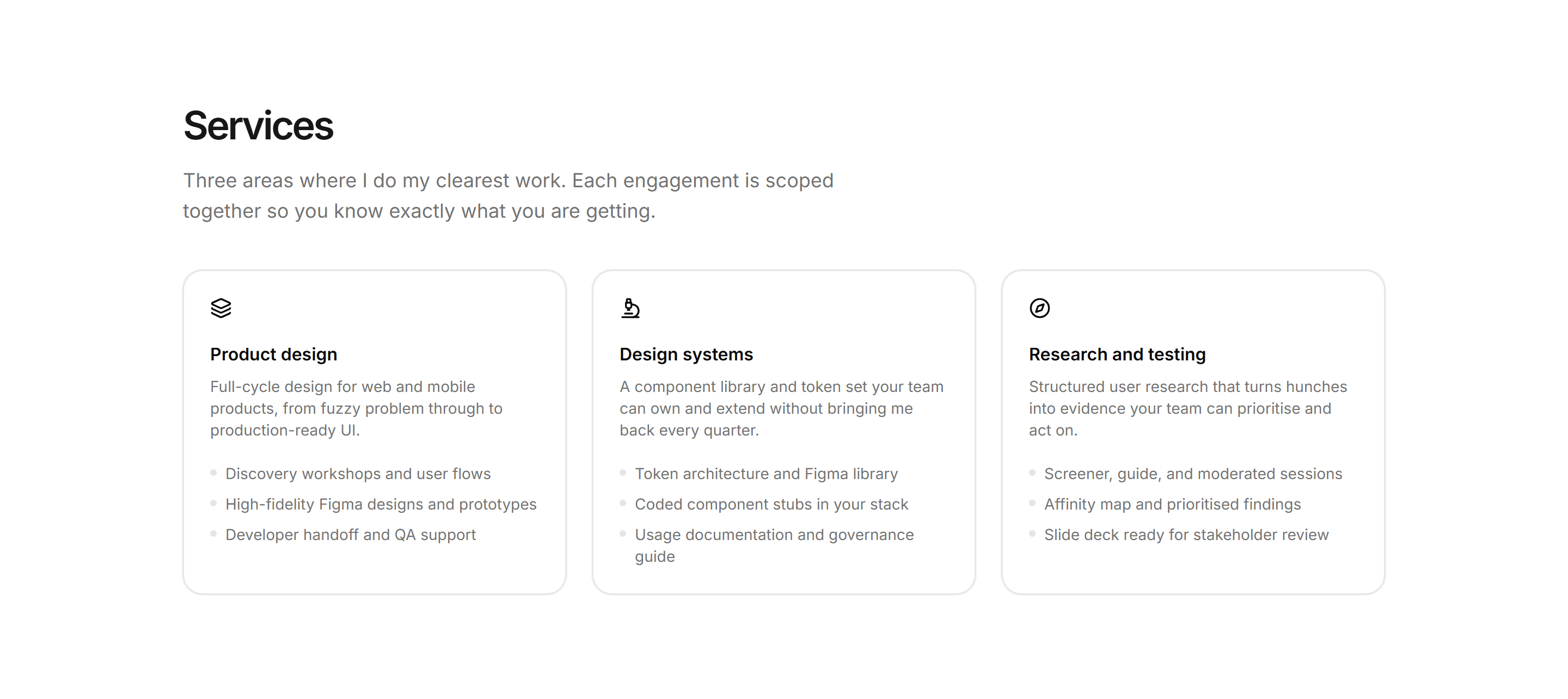 Portfolio Service: Service Cards