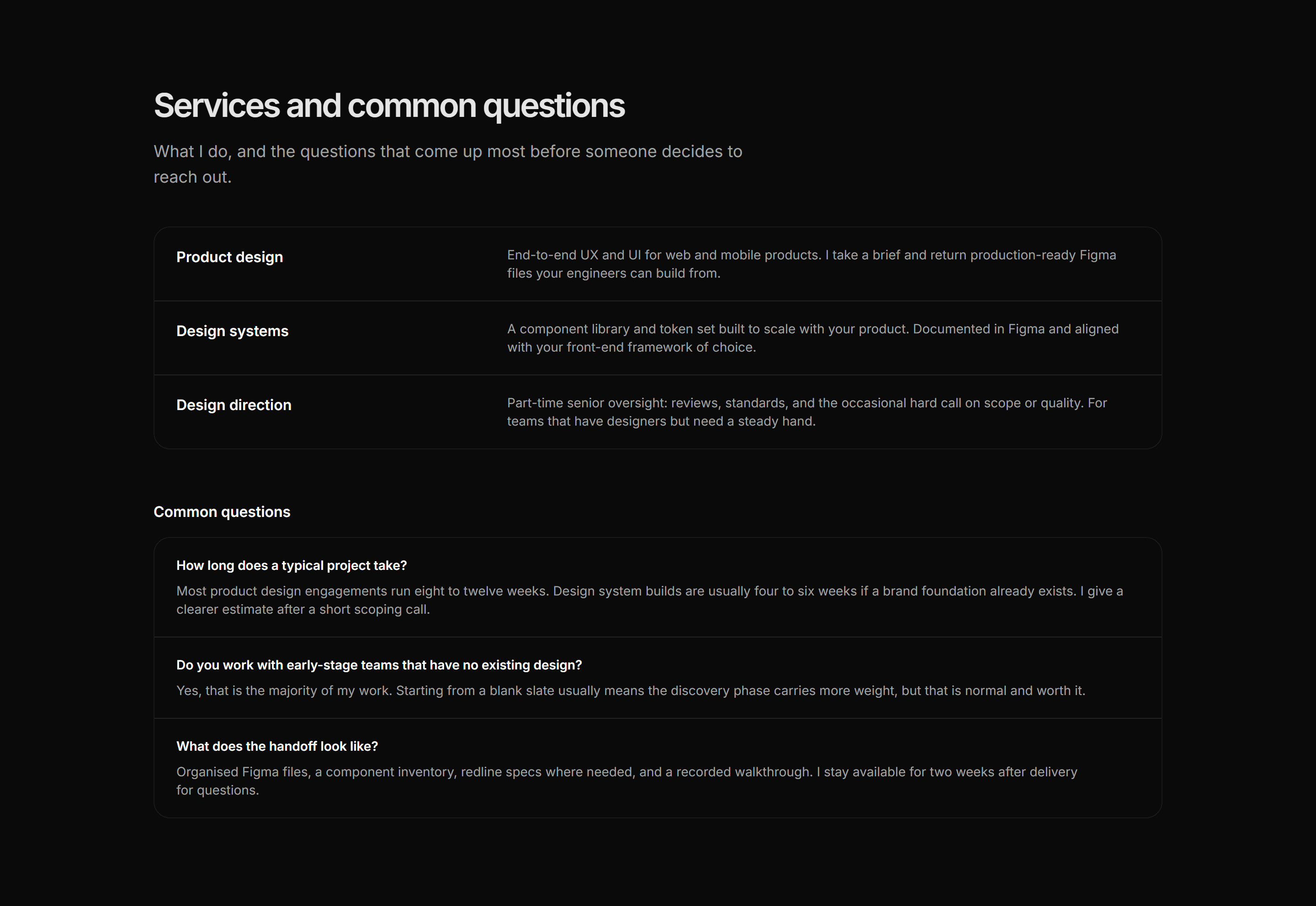 Portfolio Service: Service Faq Combo