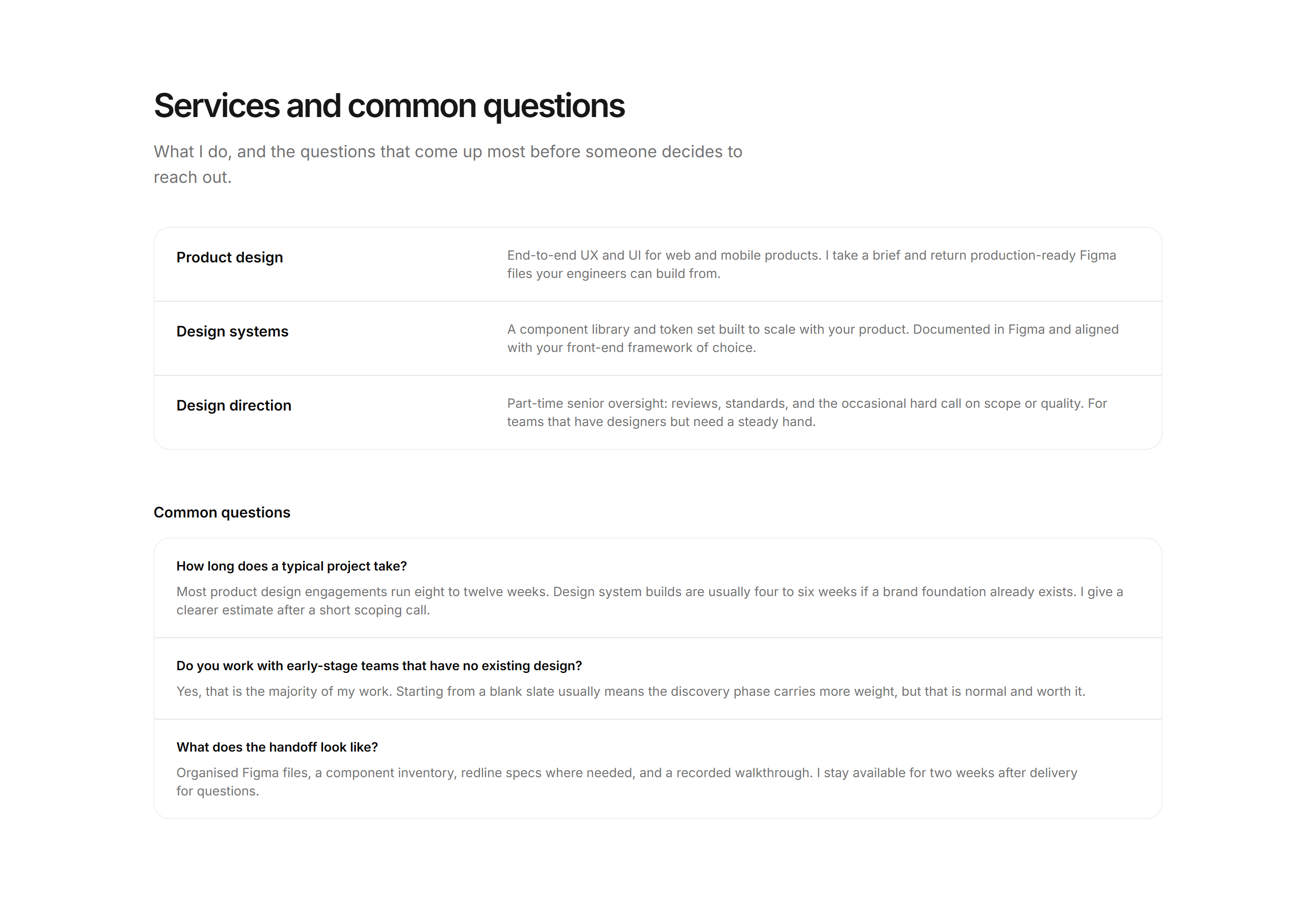 Portfolio Service: Service Faq Combo
