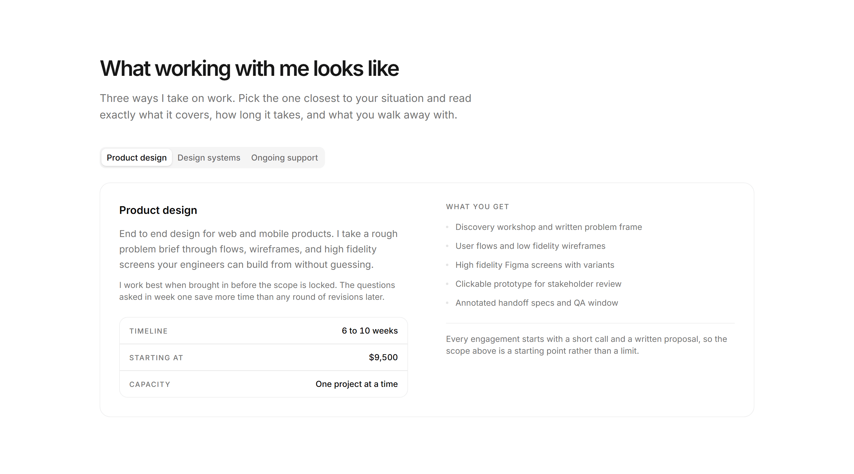 Portfolio Service: Services Tabs