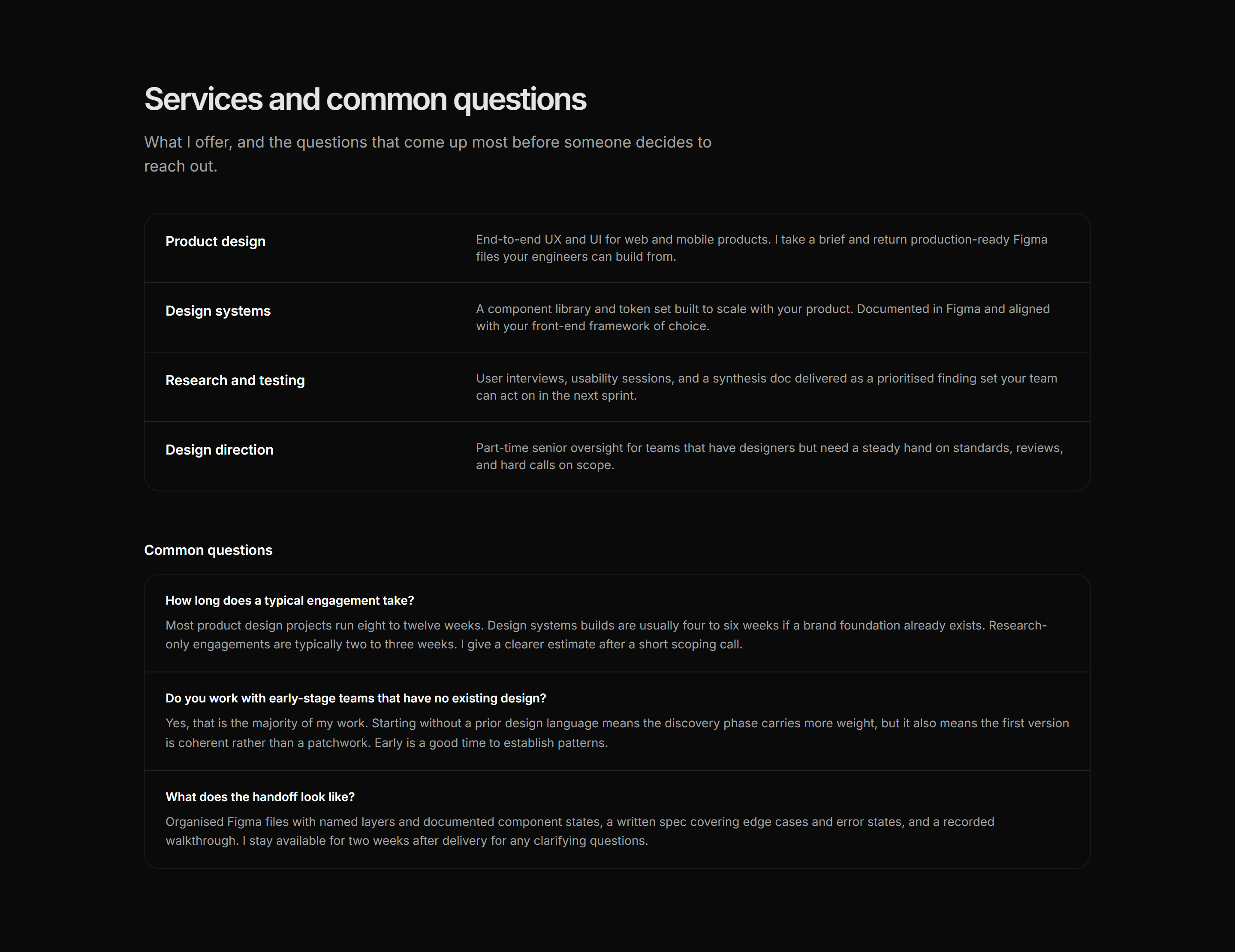 Portfolio Service: Services With Faq