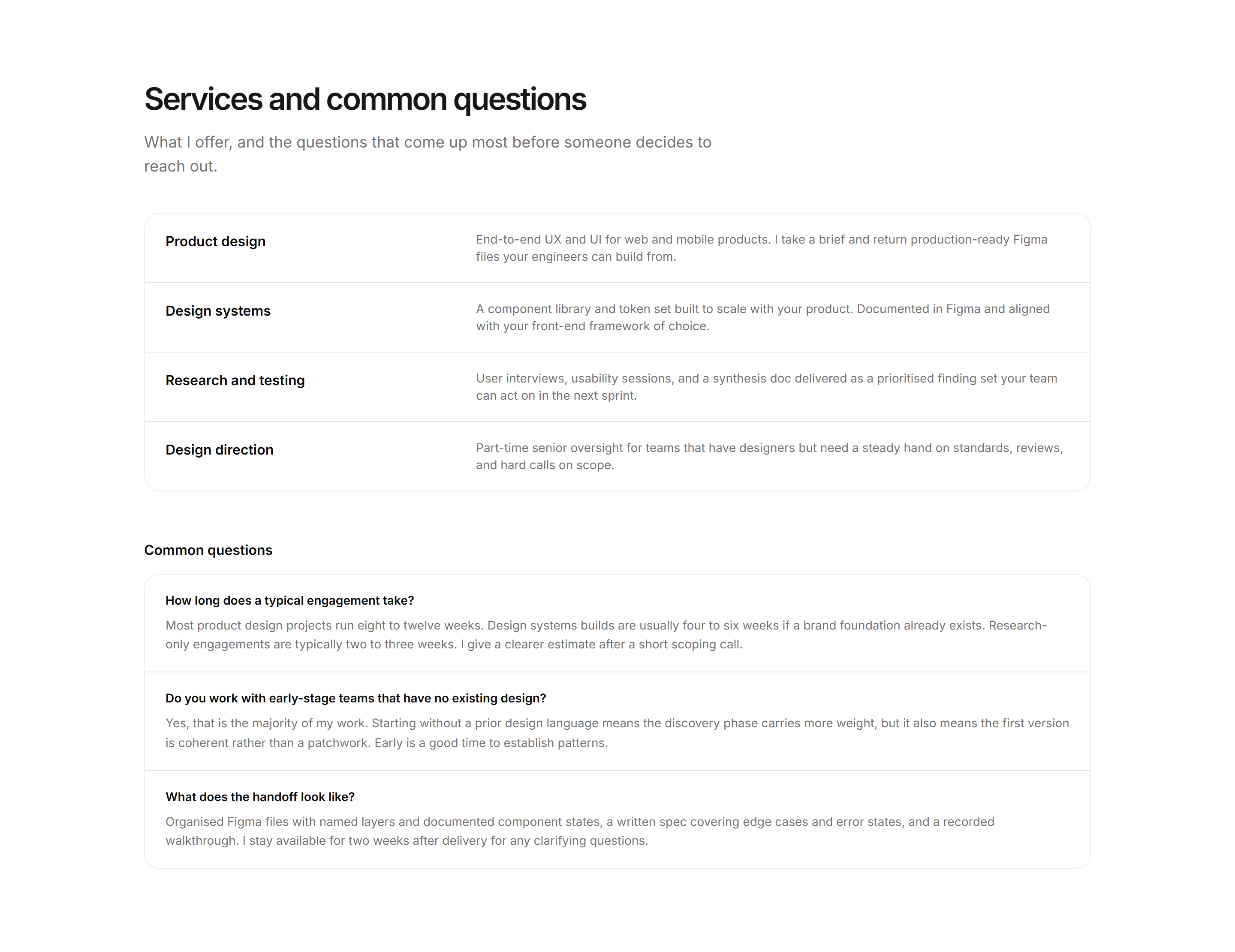 Portfolio Service: Services With Faq