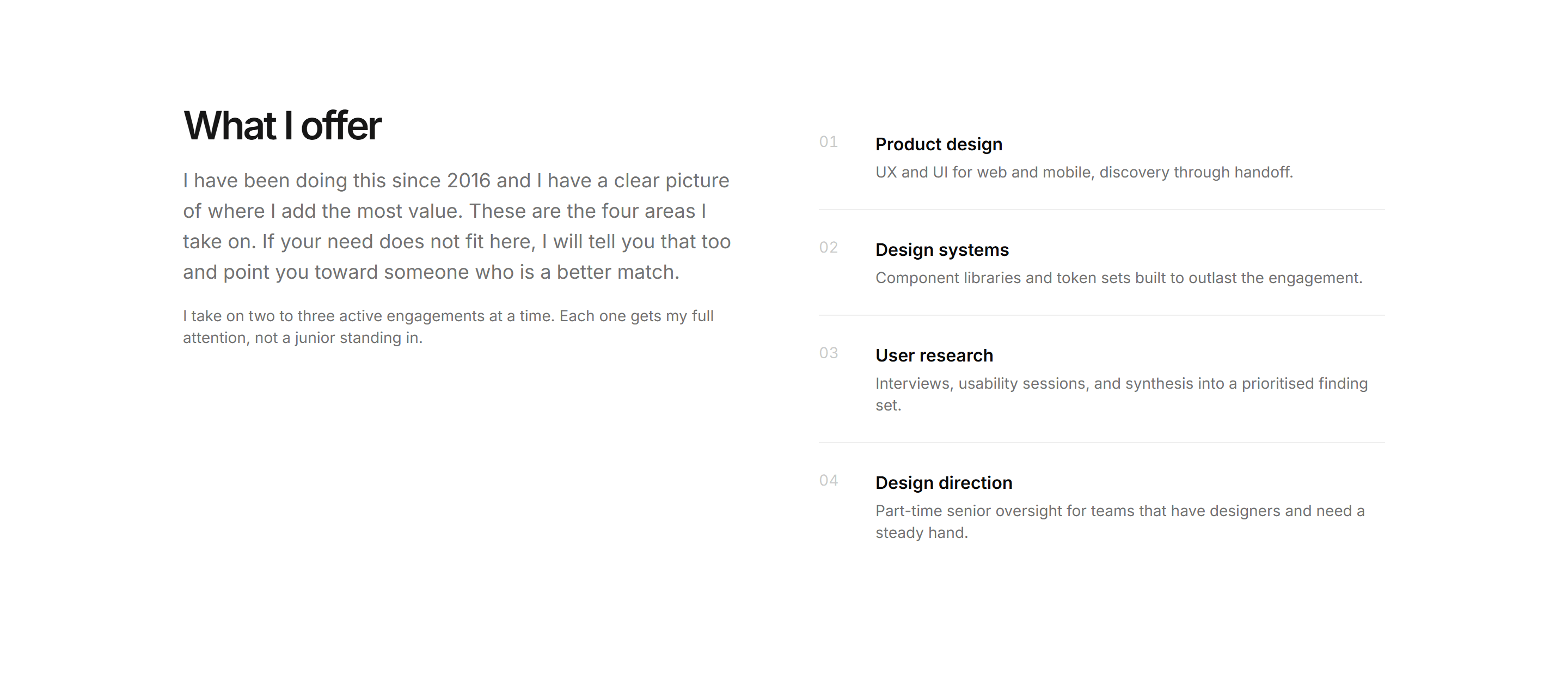 Portfolio Service: What I Offer