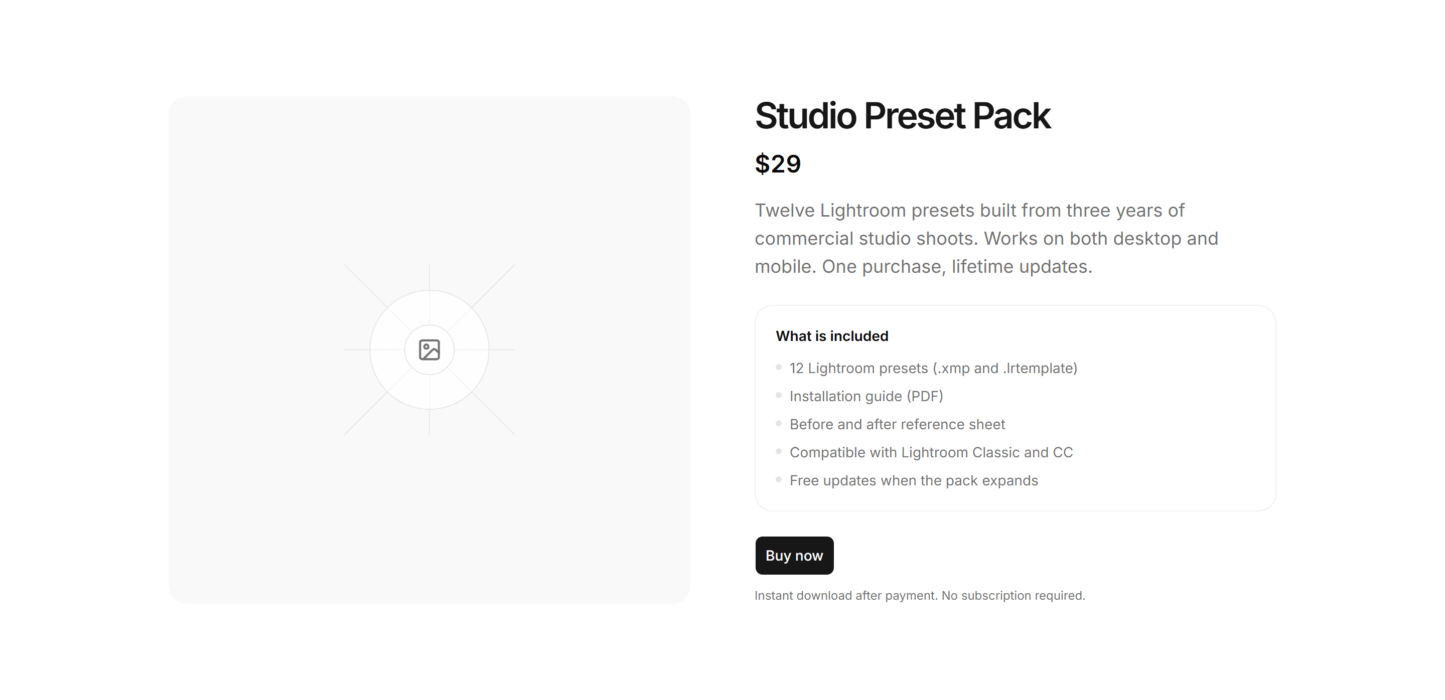 Portfolio Shop and Product: Product Detail Card