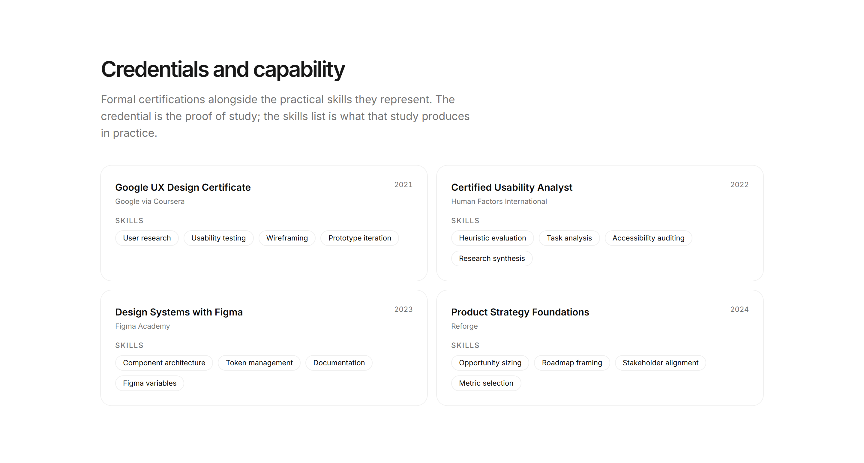 Portfolio Skills and Tool: Certifications Skills