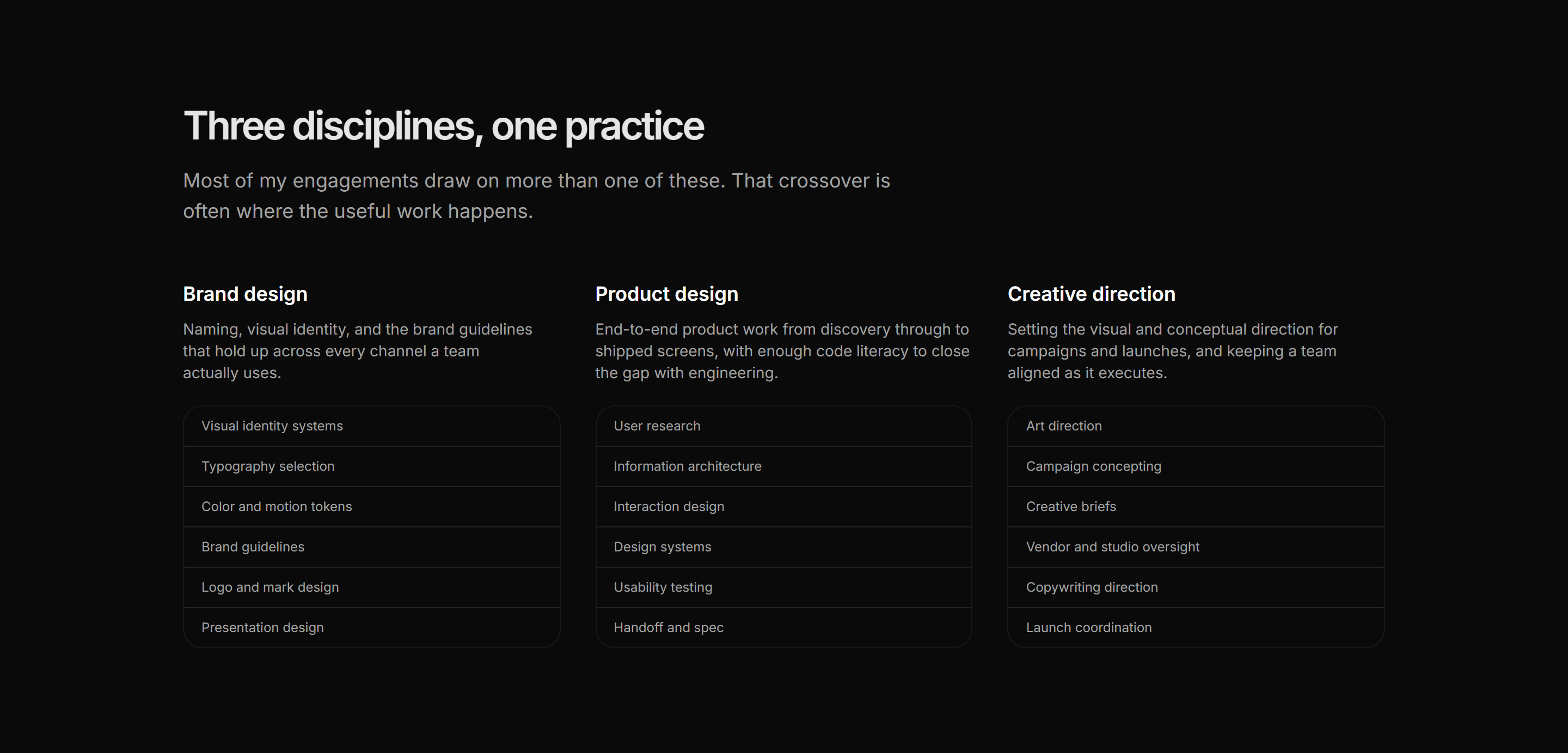 Portfolio Skills and Tool: Disciplines Split