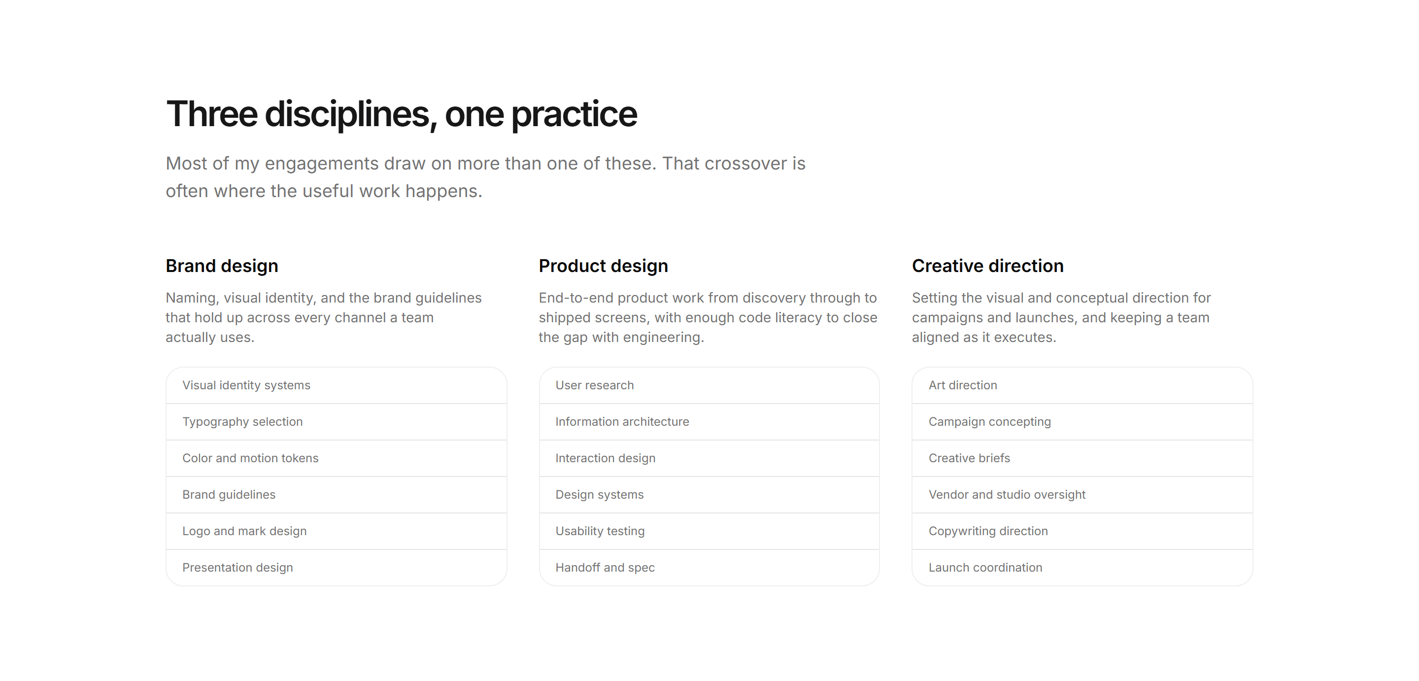 Portfolio Skills and Tool: Disciplines Split