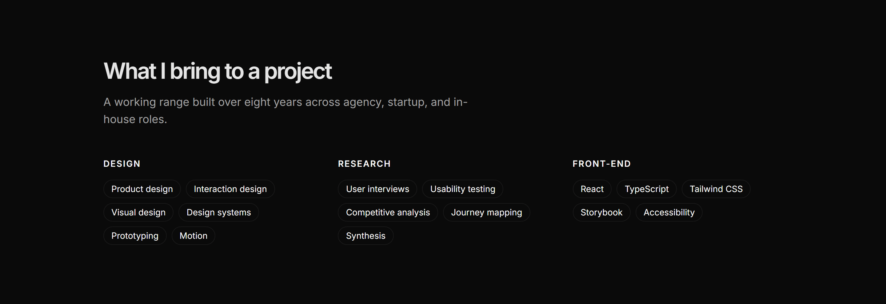 Portfolio Skills and Tool: Skills List