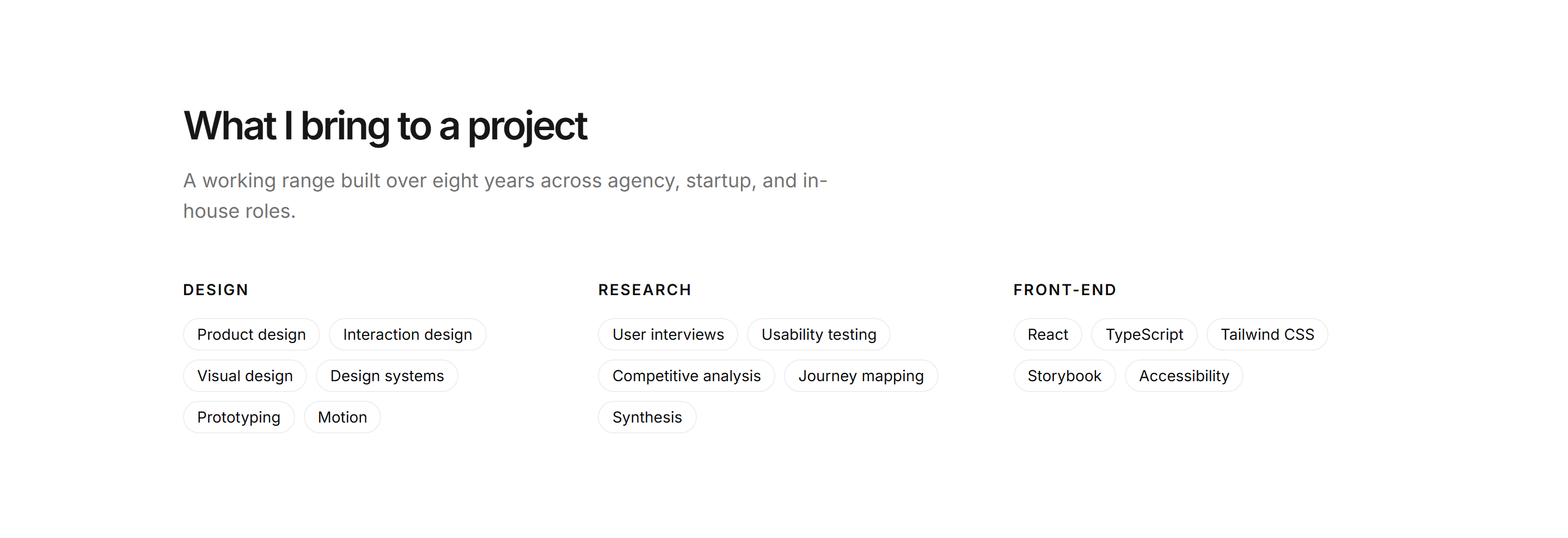 Portfolio Skills and Tool: Skills List