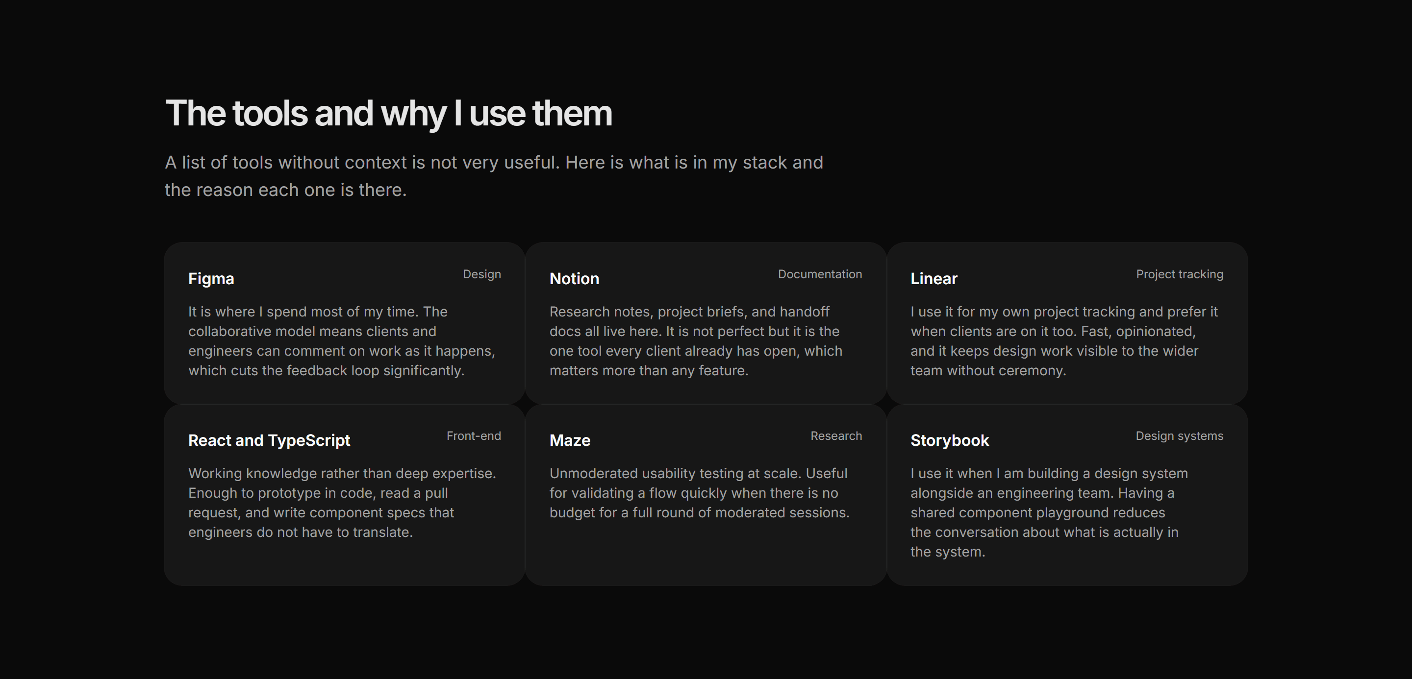 Portfolio Skills and Tool: Stack With Context