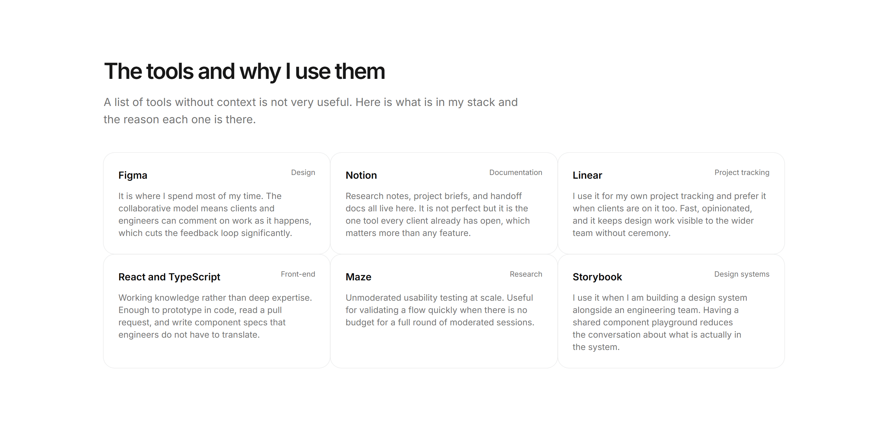 Portfolio Skills and Tool: Stack With Context