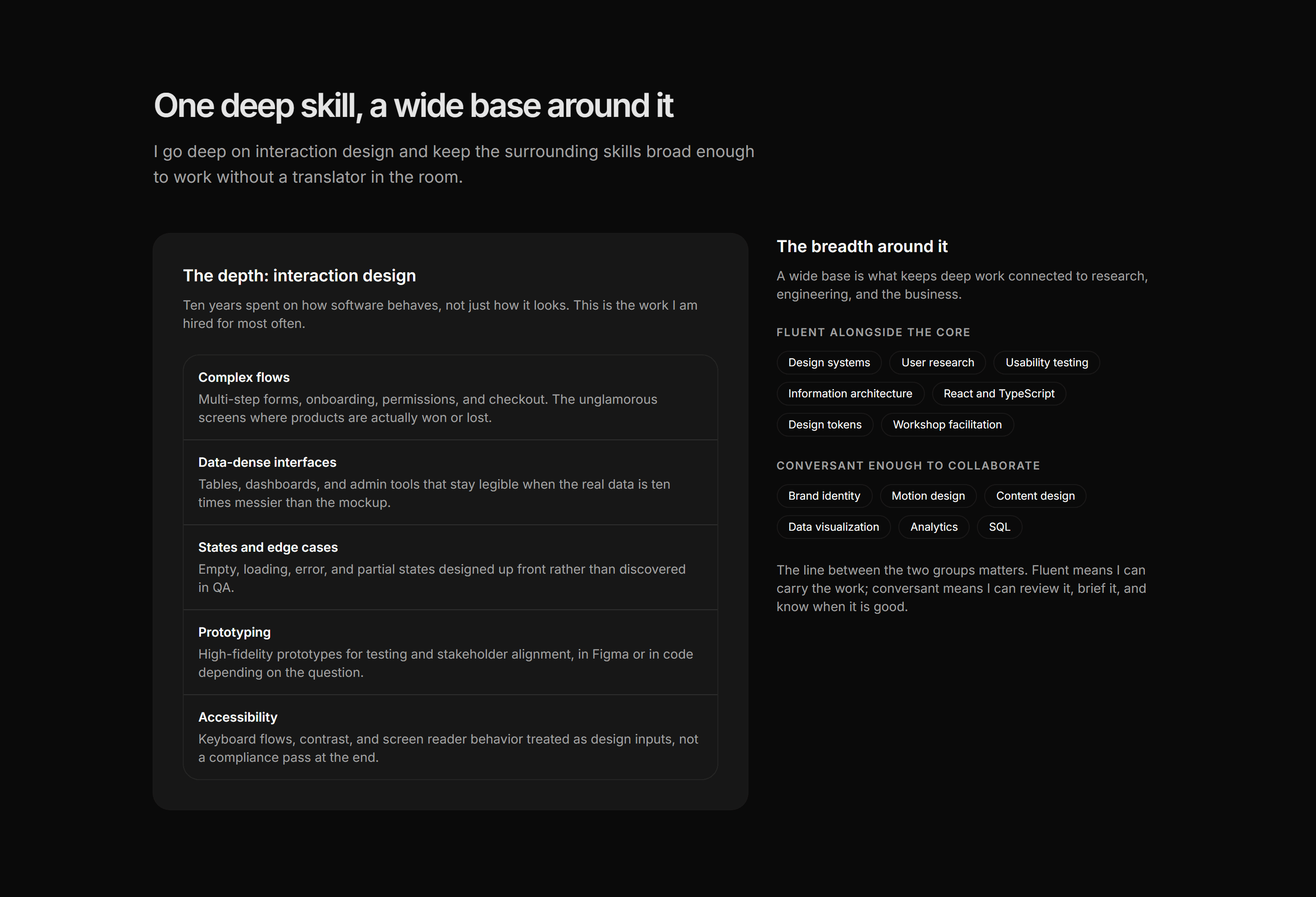 Portfolio Skills and Tool: T-Shaped Skills