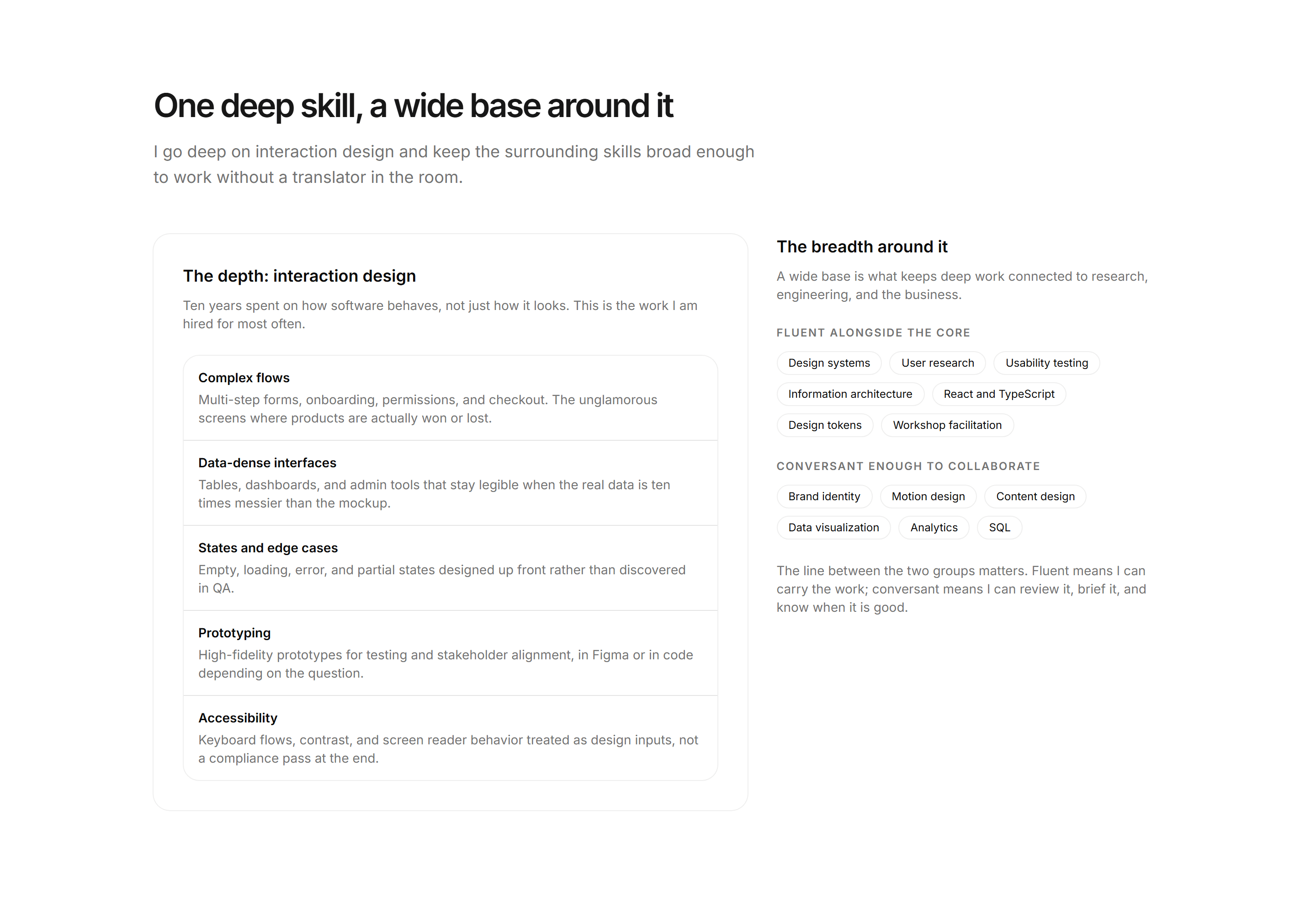 Portfolio Skills and Tool: T-Shaped Skills