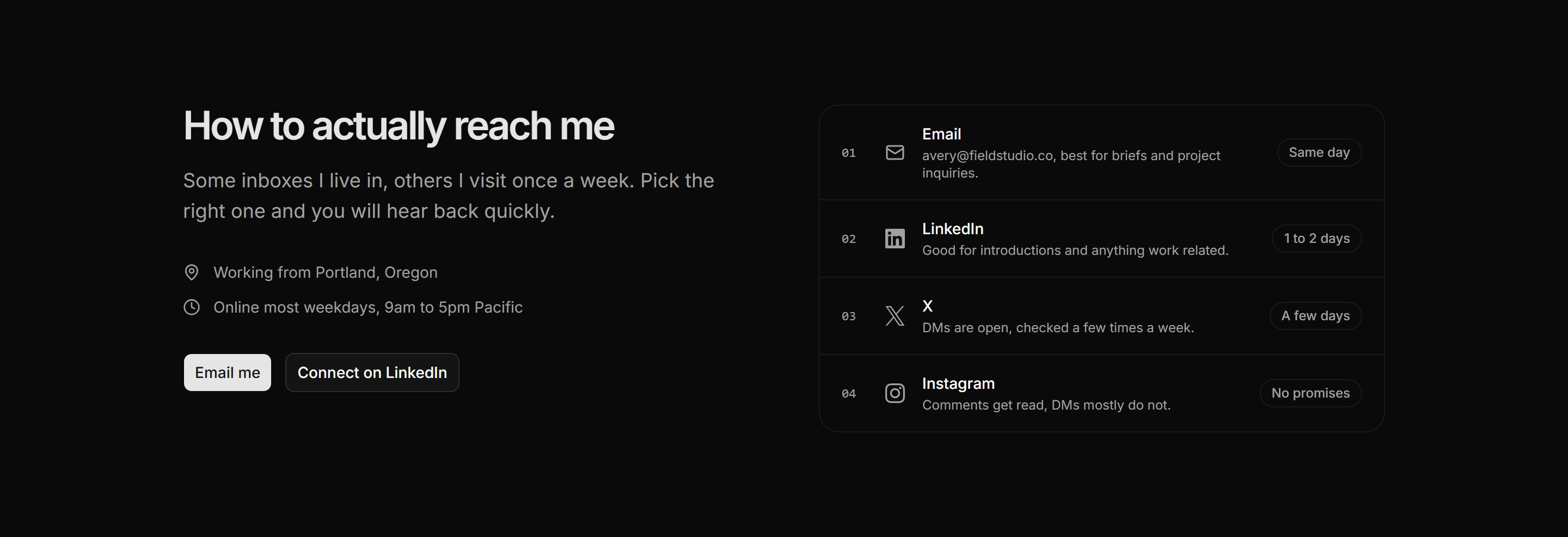 Portfolio Social and Link: Reach Guide