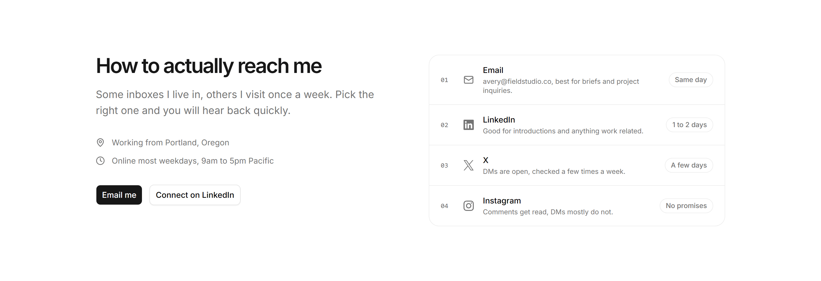Portfolio Social and Link: Reach Guide