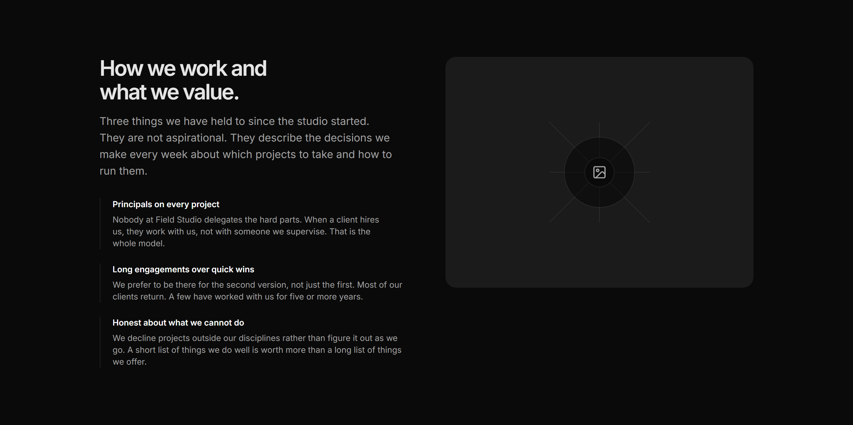 Portfolio Studio and Team: Culture Section