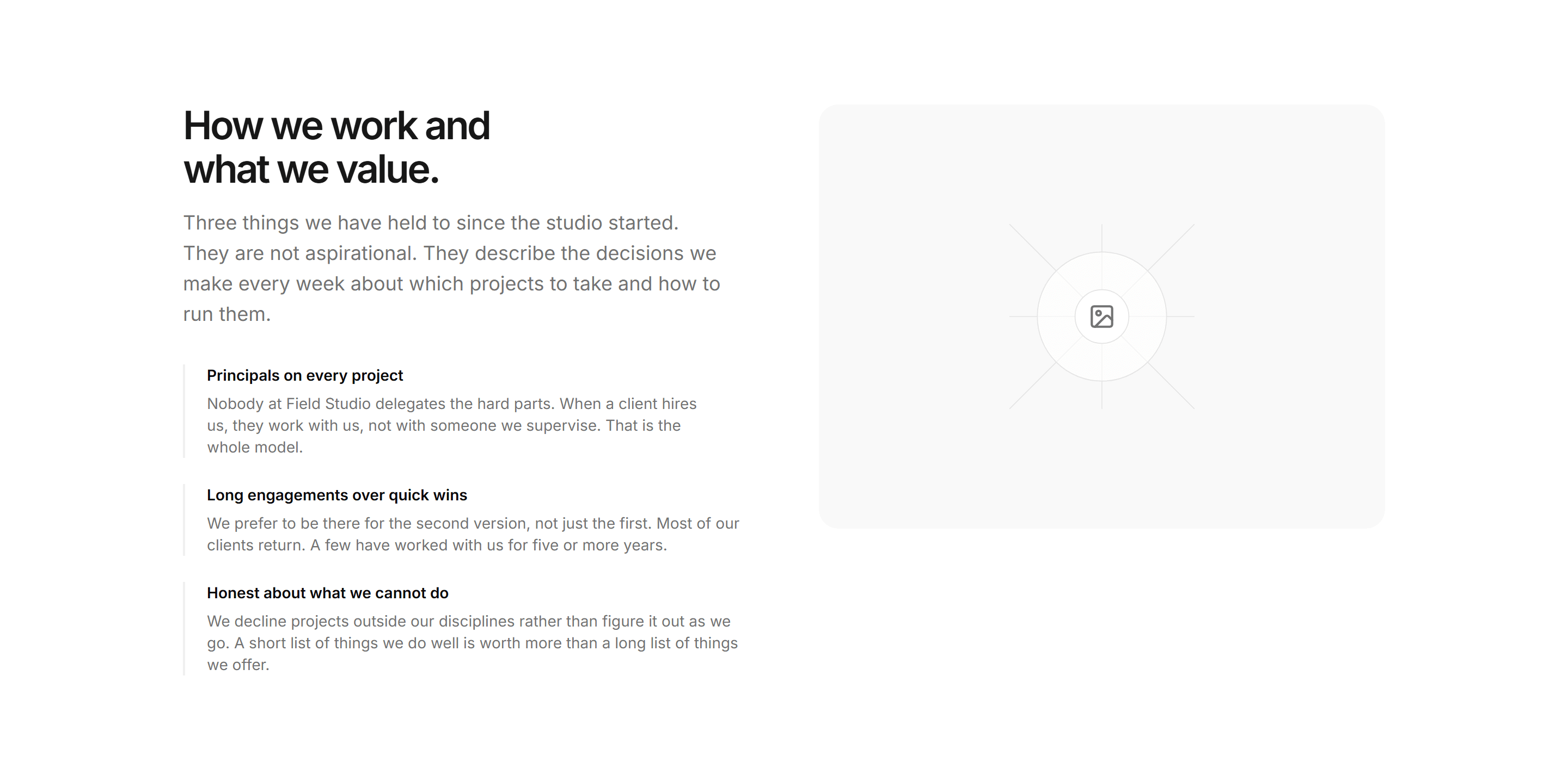 Portfolio Studio and Team: Culture Section
