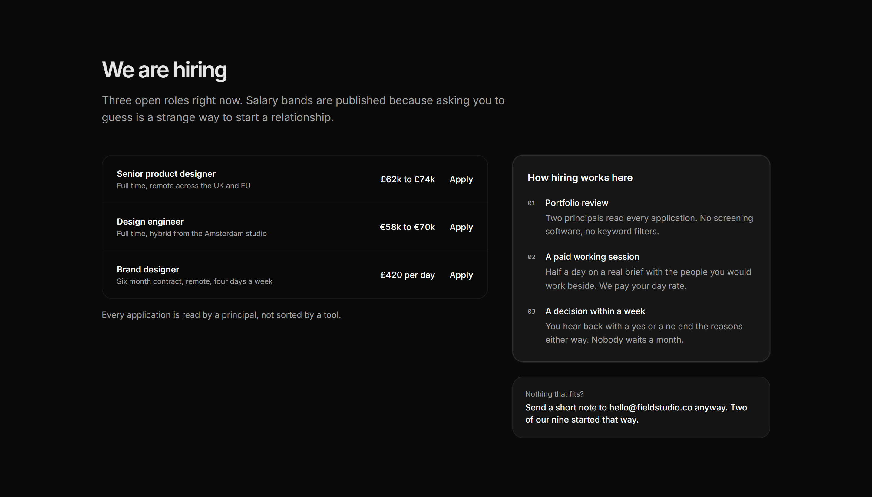 Portfolio Studio and Team: Open Roles