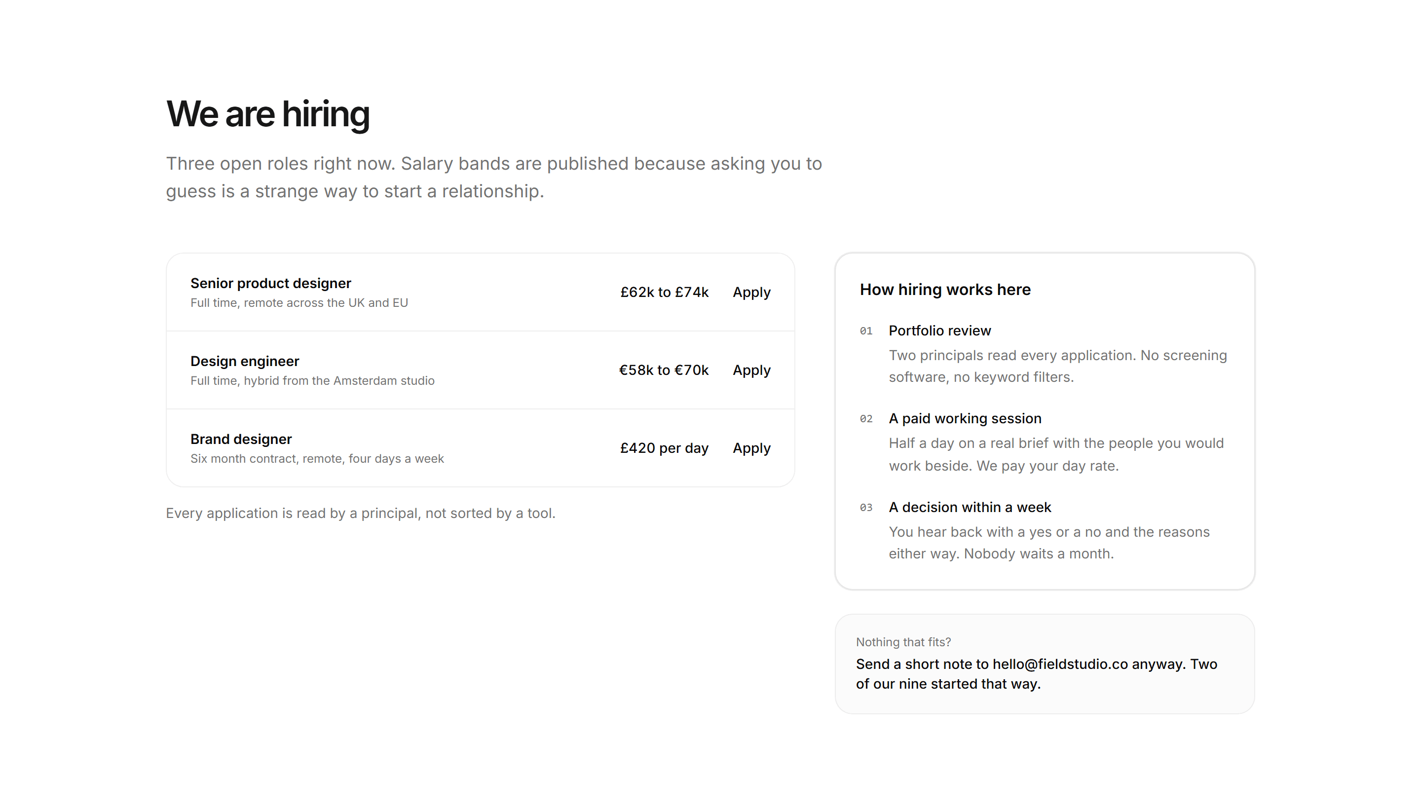 Portfolio Studio and Team: Open Roles