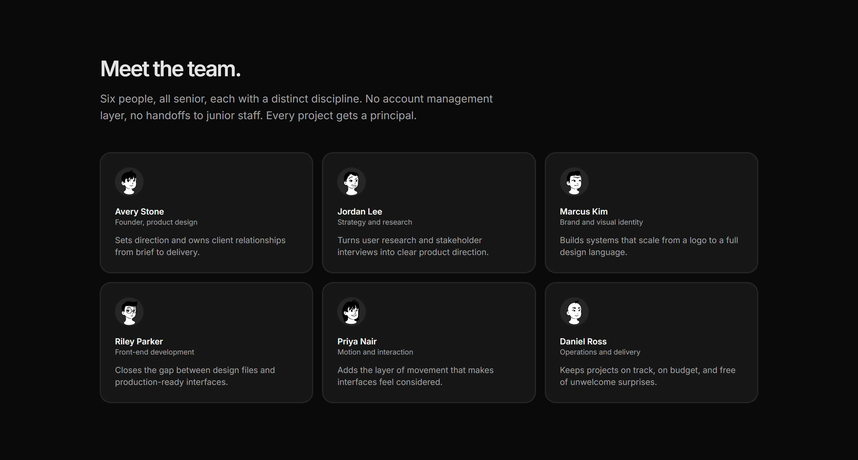 Portfolio Studio and Team: Team Grid