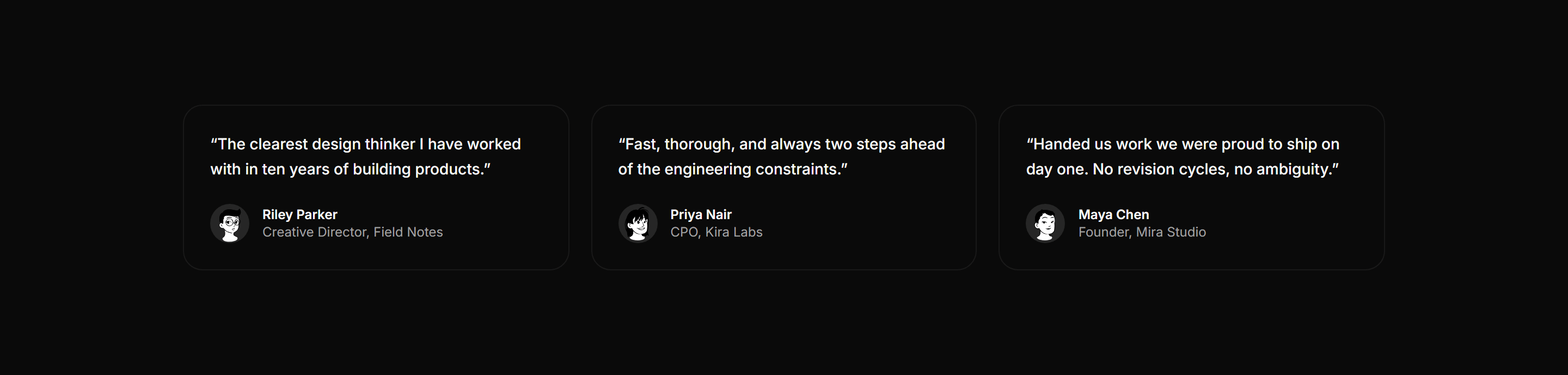 Portfolio Testimonial: Client Quotes Row