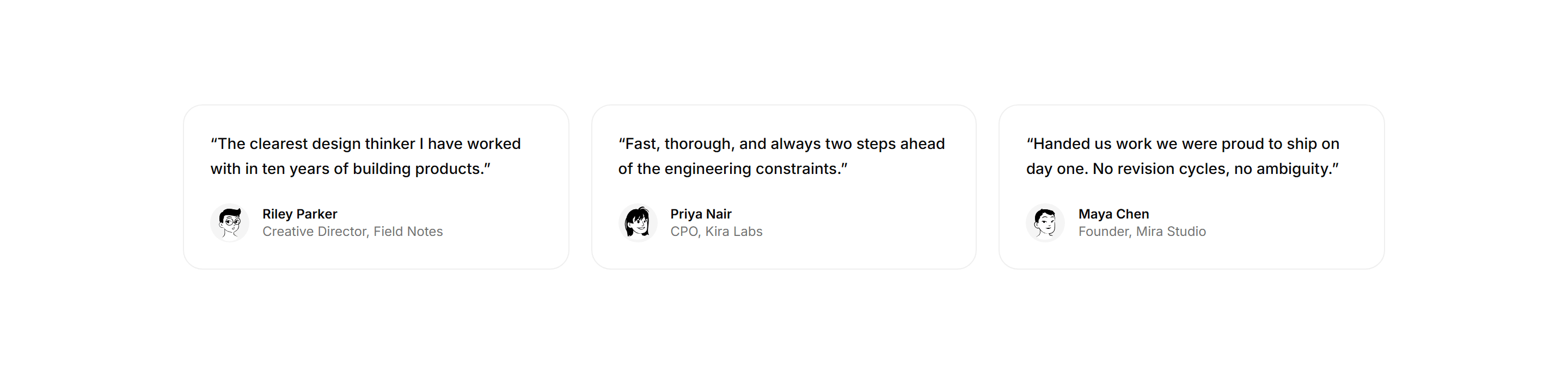 Portfolio Testimonial: Client Quotes Row