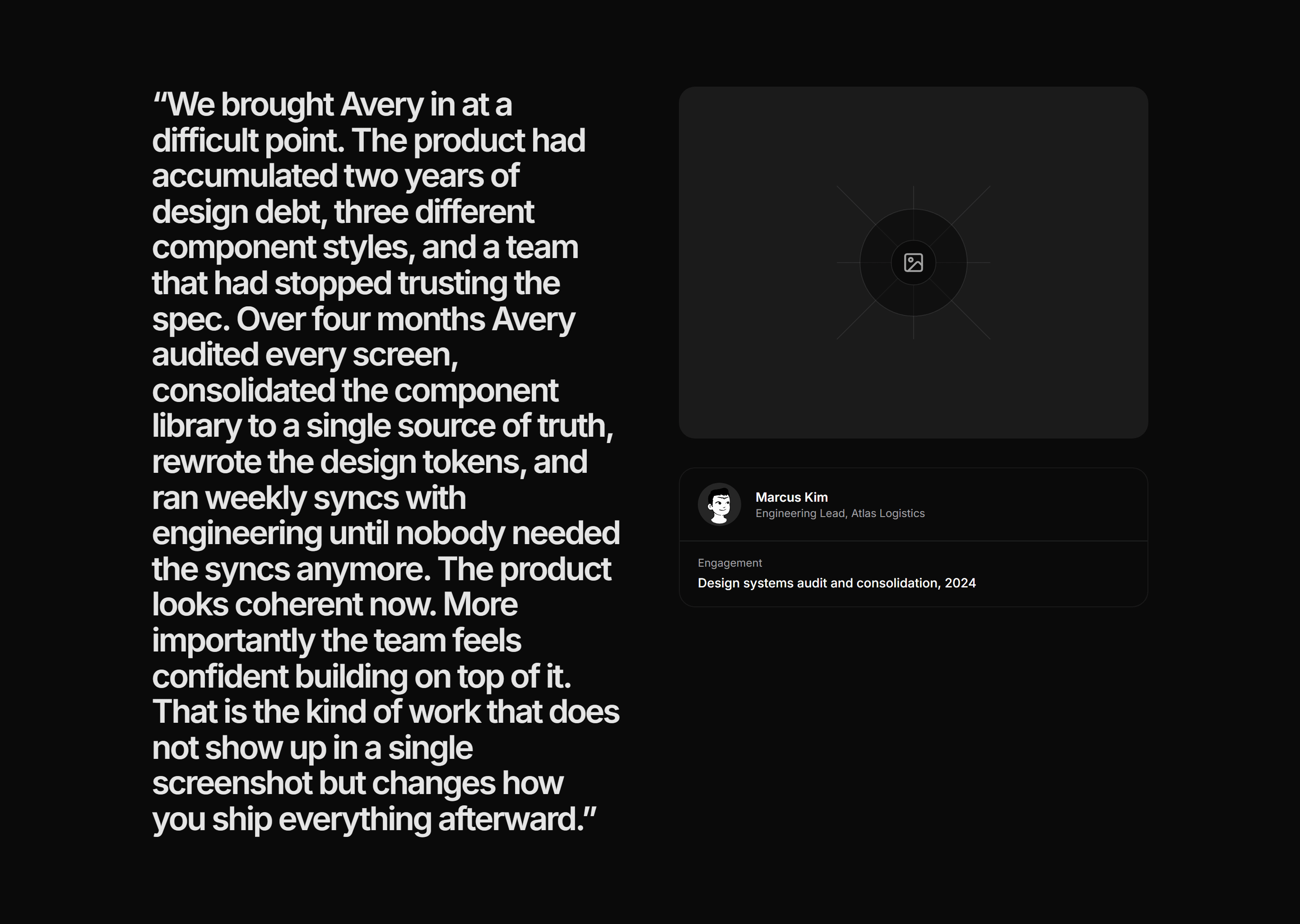 Portfolio Testimonial: Single Spotlight