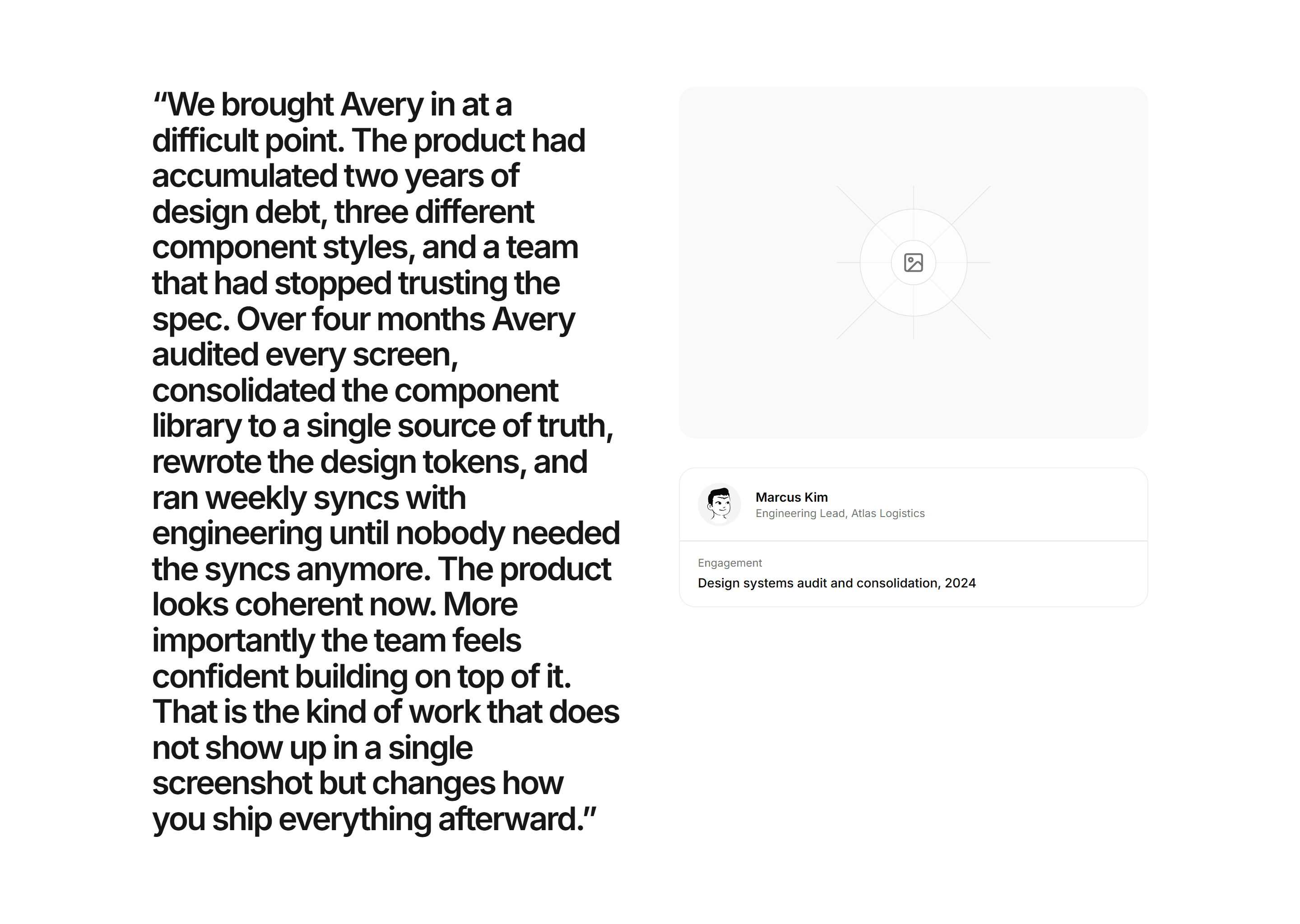 Portfolio Testimonial: Single Spotlight