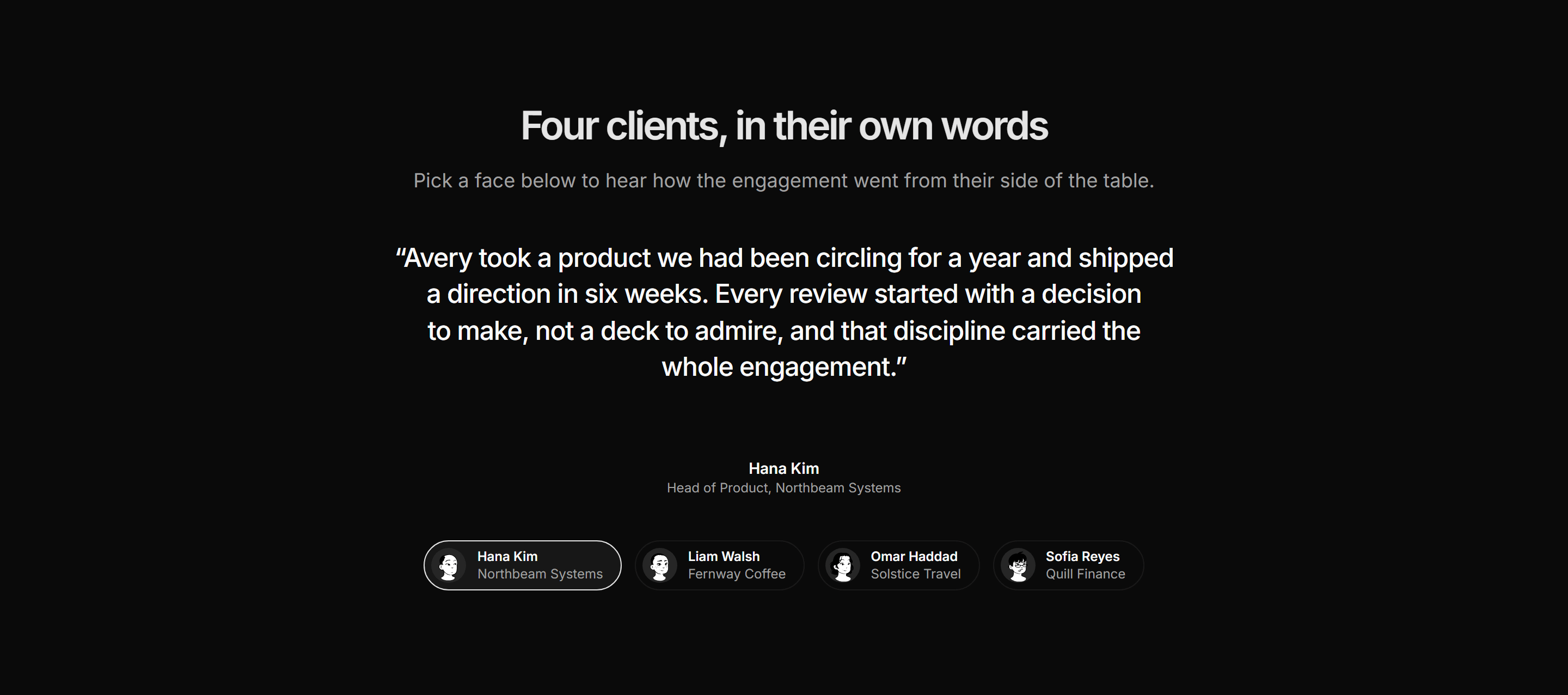 Portfolio Testimonial: Testimonial Tabs