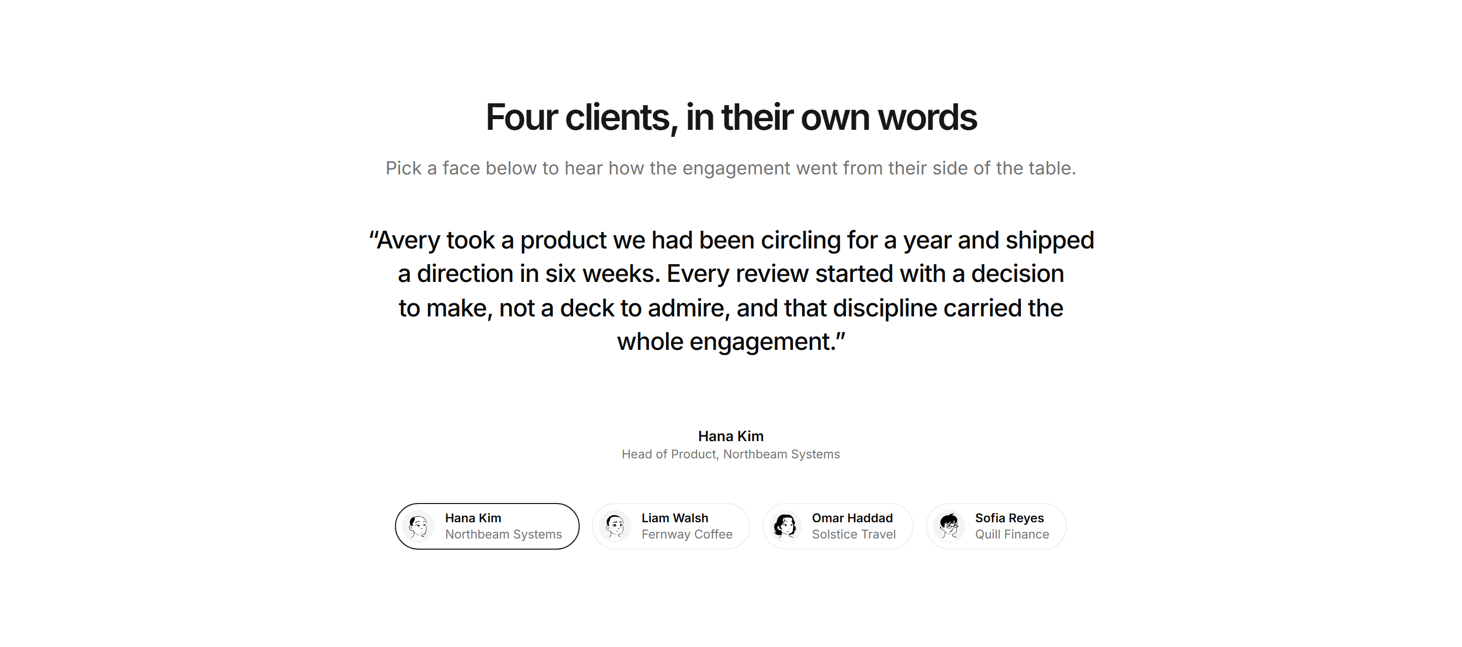 Portfolio Testimonial: Testimonial Tabs