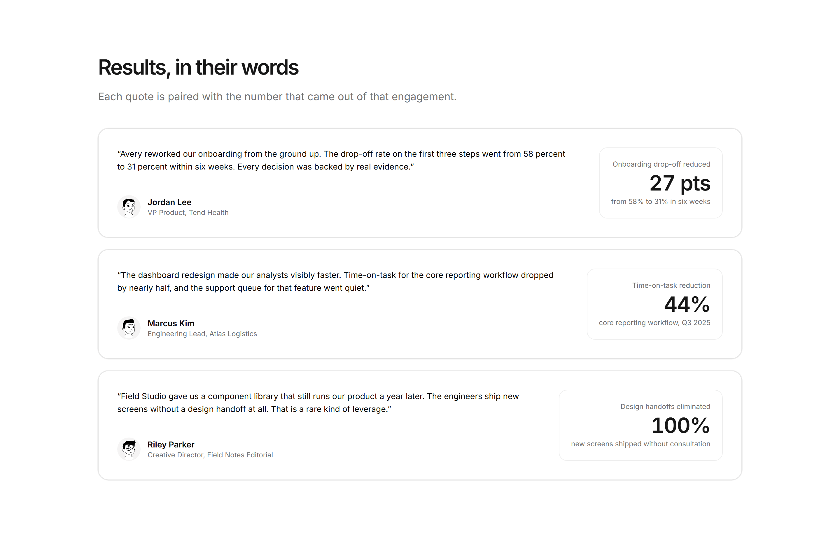 Portfolio Testimonial: Testimonial With Result