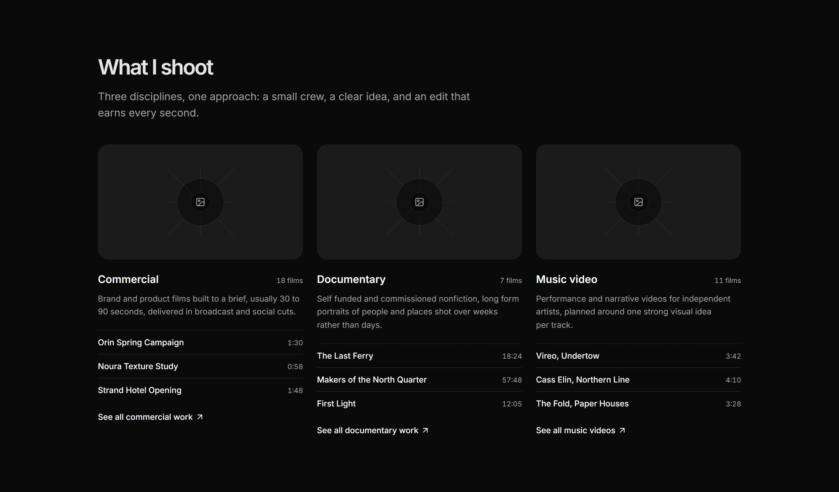 Portfolio Video and Motion: Discipline Columns