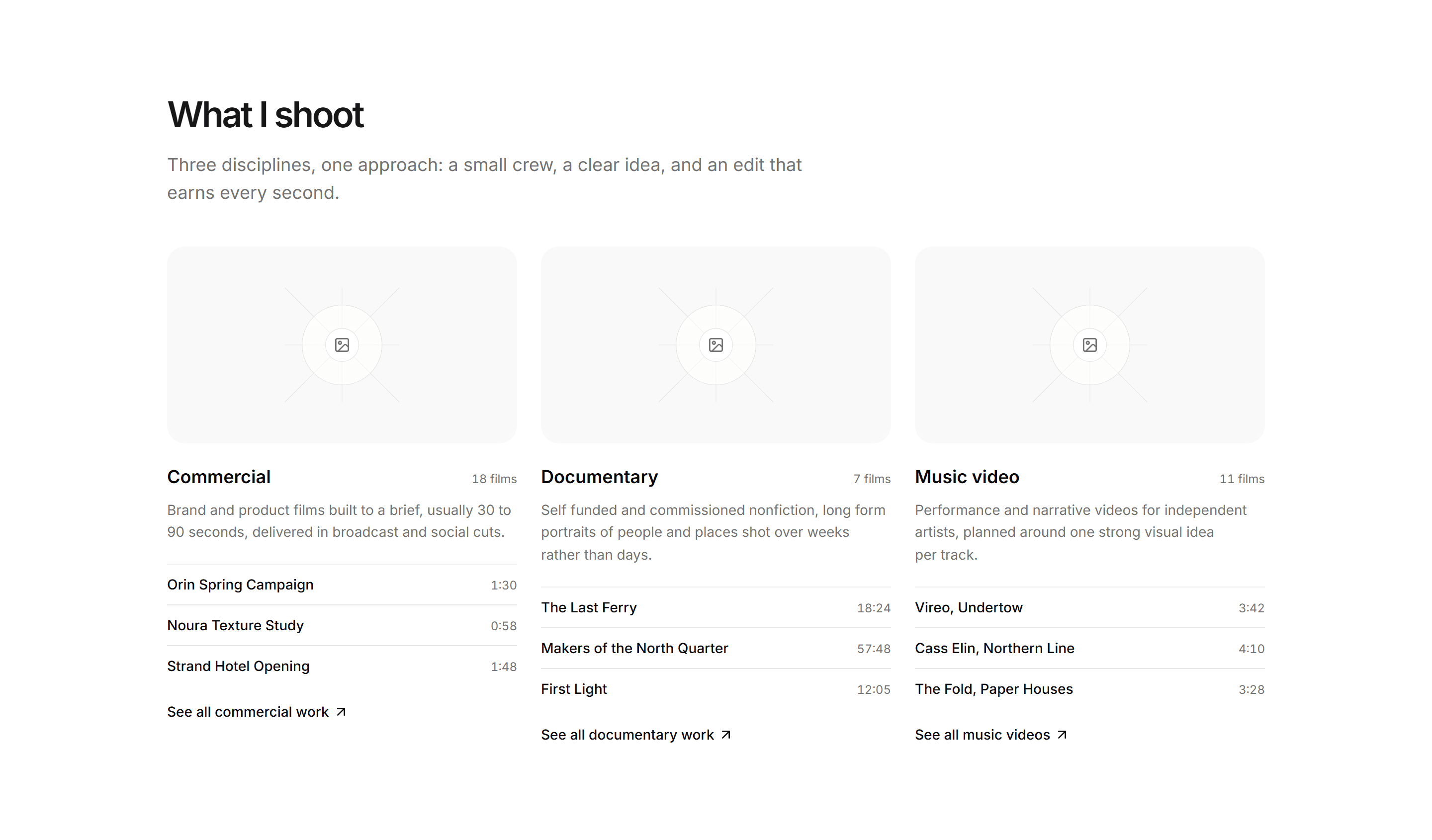 Portfolio Video and Motion: Discipline Columns