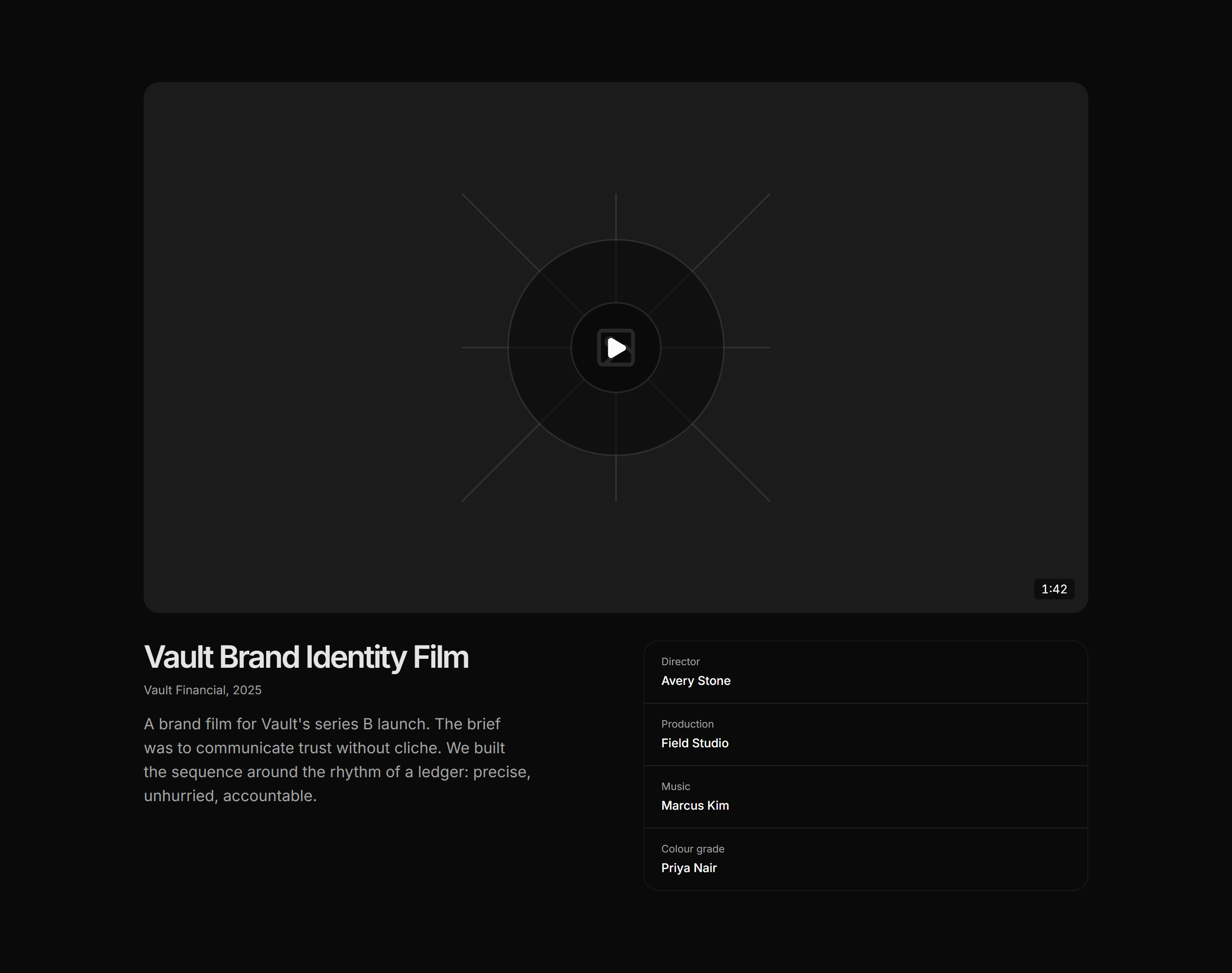 Portfolio Video and Motion: Featured Video